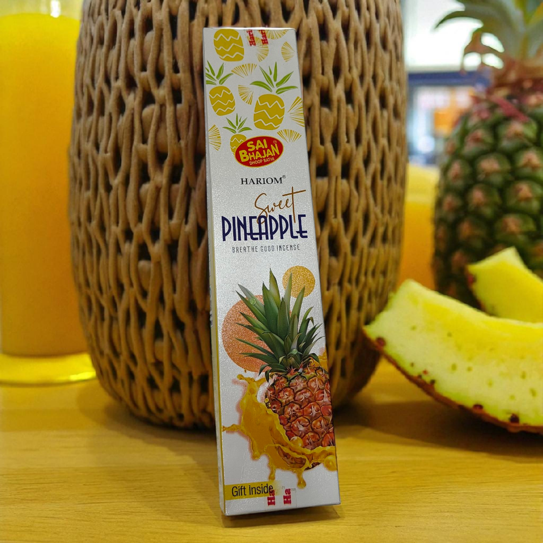 Sai Bhajan Hariom Pineapple Breathe Good Incense - Anaar Flavour handcrafted masala agarbatti