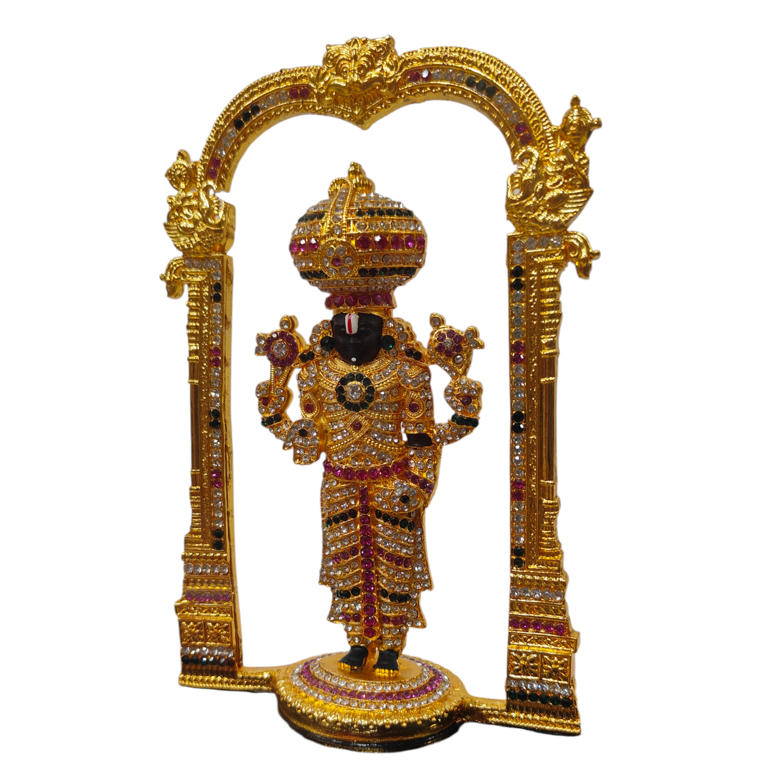 Tirupati  Balaji White colour Stone Work Decorative Fibre  Idol for Home & Spiritual decorative and devotional Show Piece 7 inches