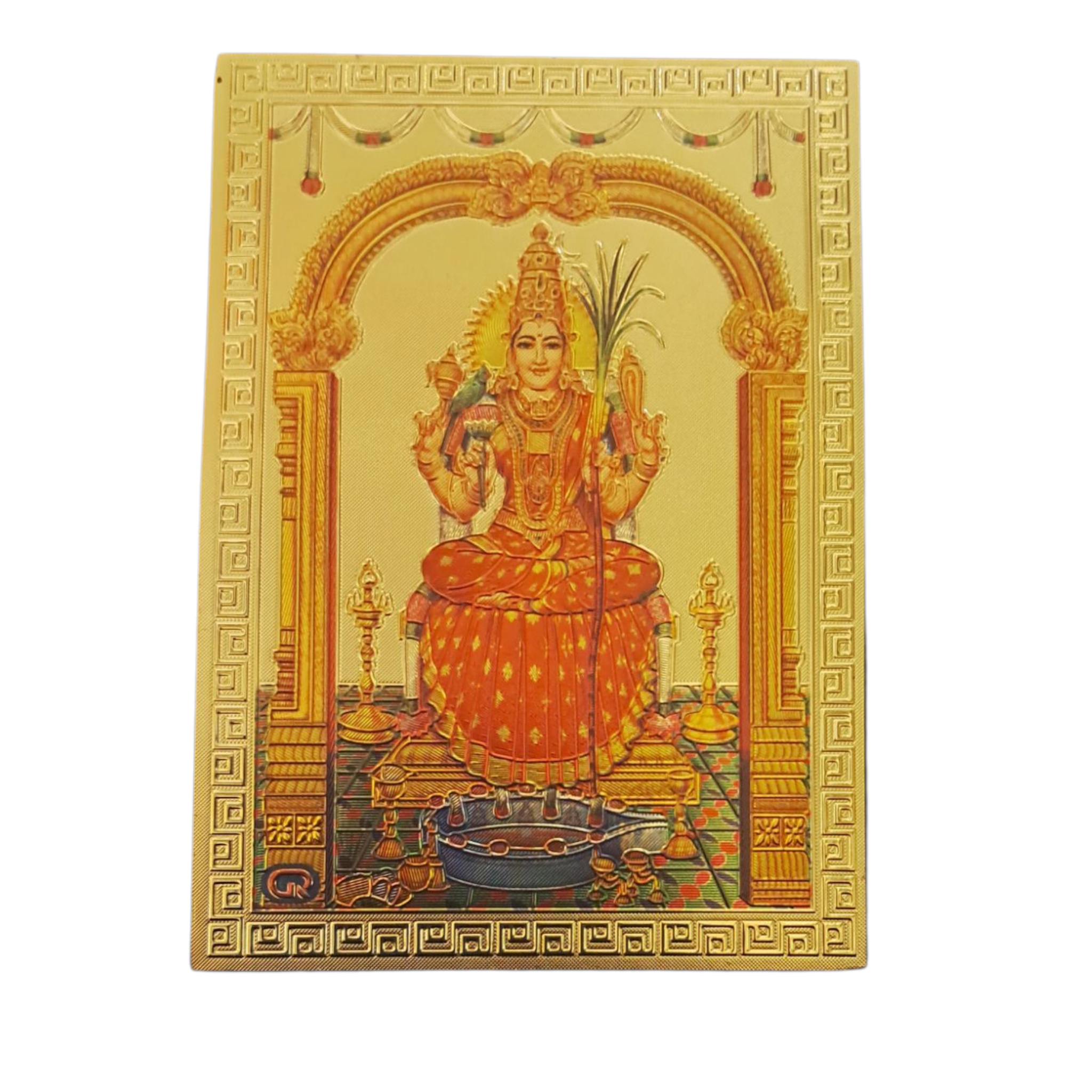 Kamakshi Amman Fridge Magnet Divine Decorative Souvenir 6.25 X 8.5 Cms