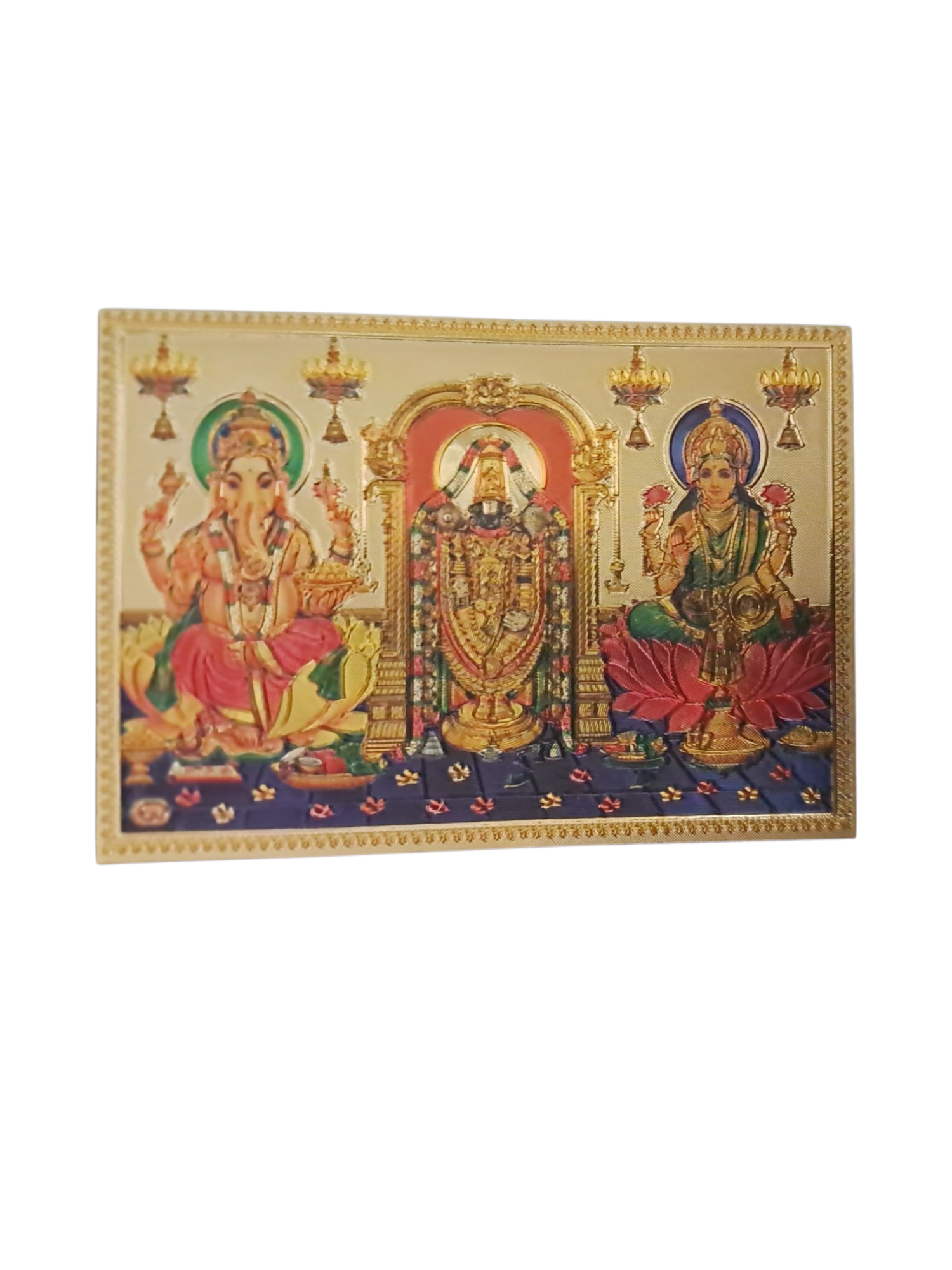 Tirupathi Balaji Lakshmi Ganesh Magnet 6.25 X 8.5 Cms