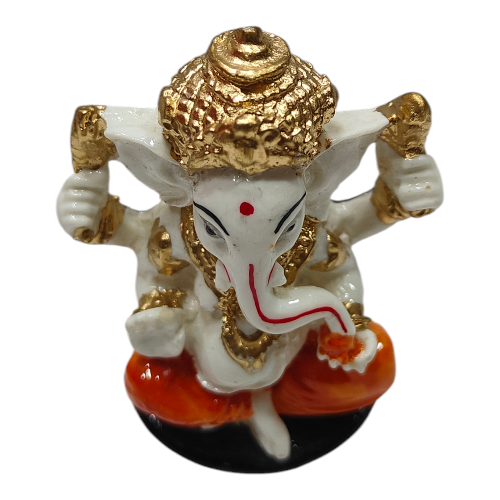 Mini White Ganesh Idol  SB 743 size 2 inches - Religious return gifts for Ganesh Chaturthi & Navratri Golu Celebration