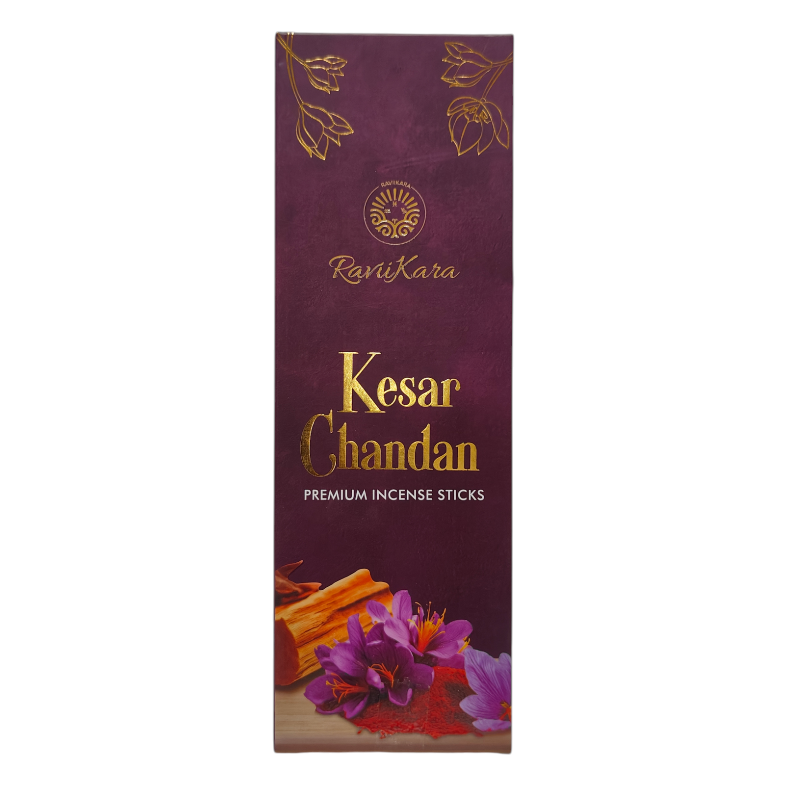 Ravikara Kesar Chandan Premium Incense Sticks - Saffron Sandalwood Agarbathi for Pooja & Meditation