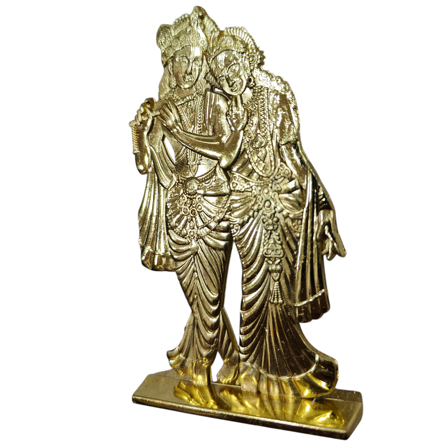 Radhakrishna car decor Stand silver & shining Brass finish 4 inches