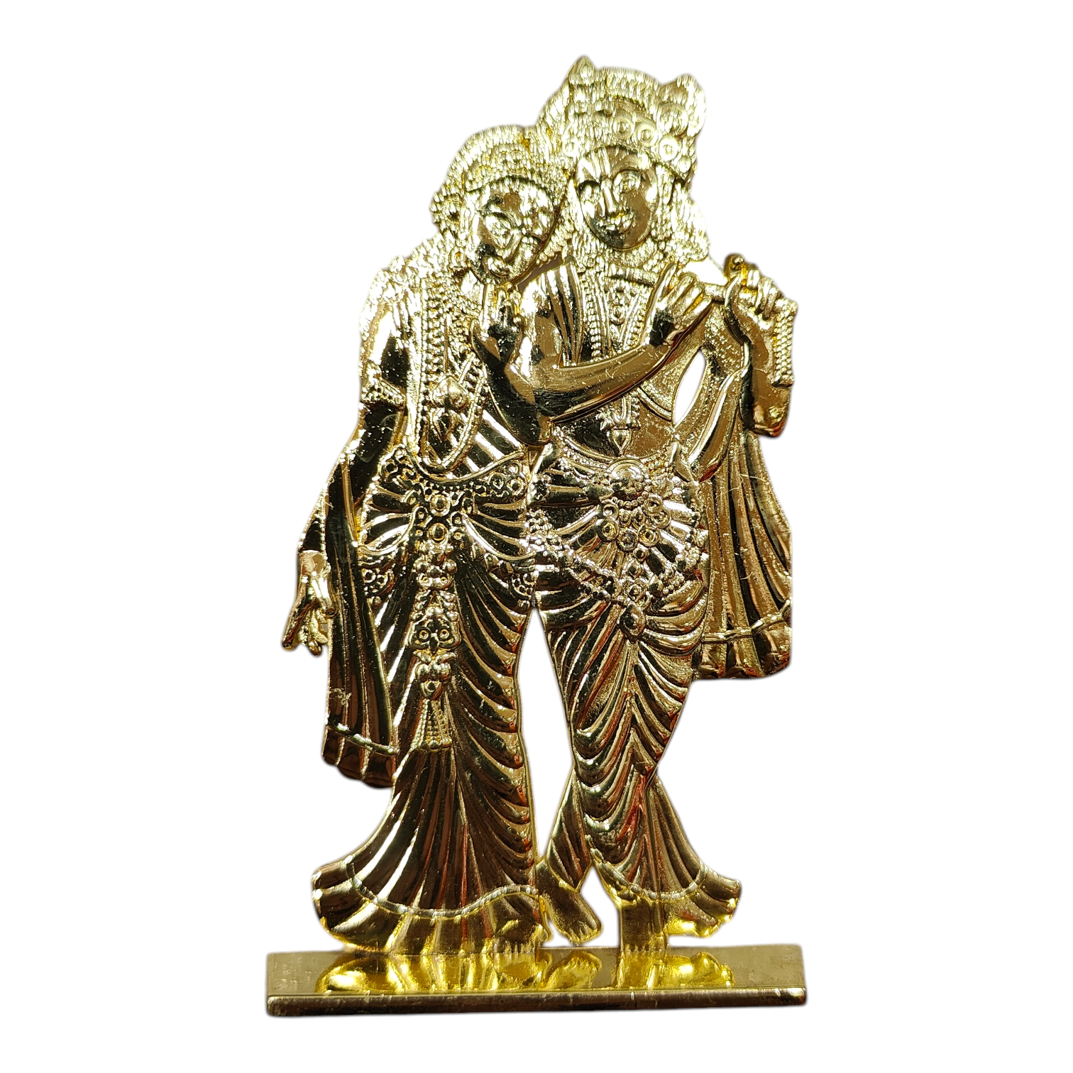 Radhakrishna car decor Stand silver & shining Brass finish 4 inches