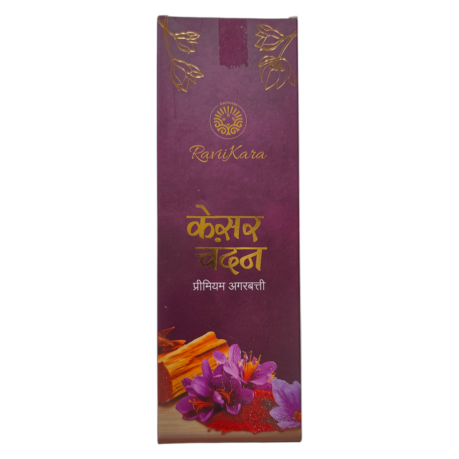 Ravikara Kesar Chandan Premium Incense Sticks - Saffron Sandalwood Agarbathi for Pooja & Meditation