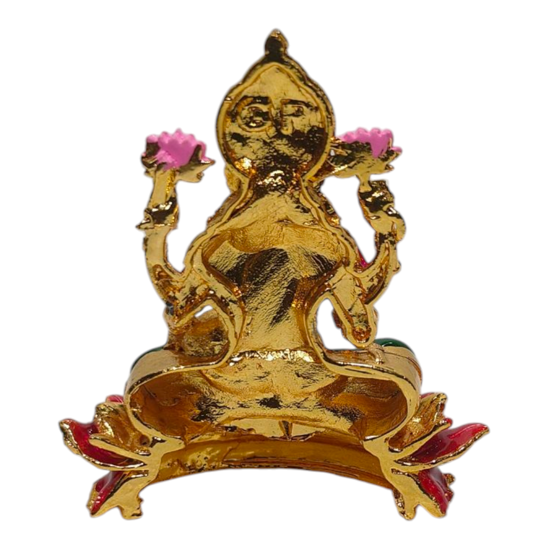 Sri Kamal Lakshmi Gold plated Multicolour Home & Car Decor - Hindu religious gift