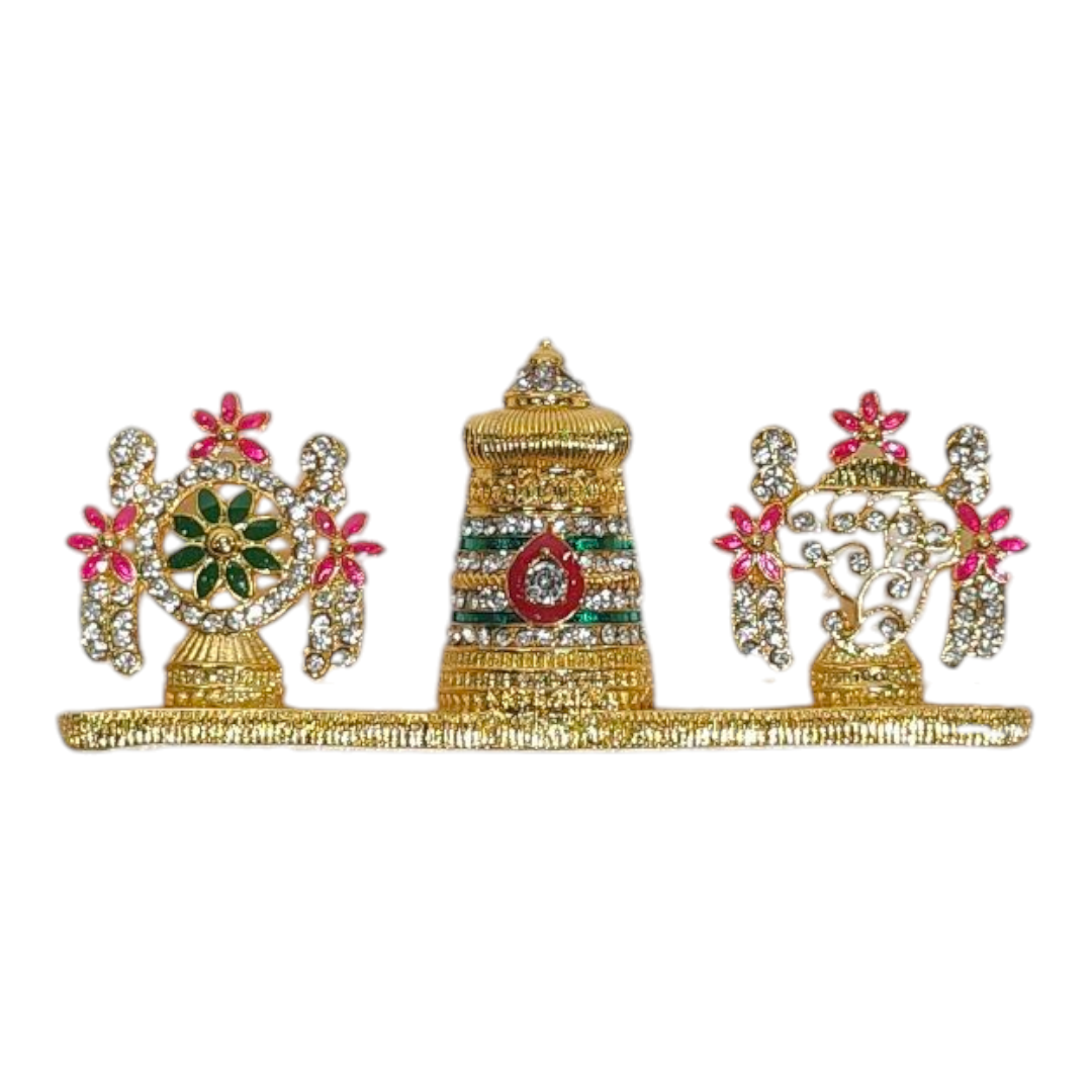 Stone Art work Srinivasa Balaji Kreedom with Shanku & Chakram – Home, Car Décor & Spiritual Gift
