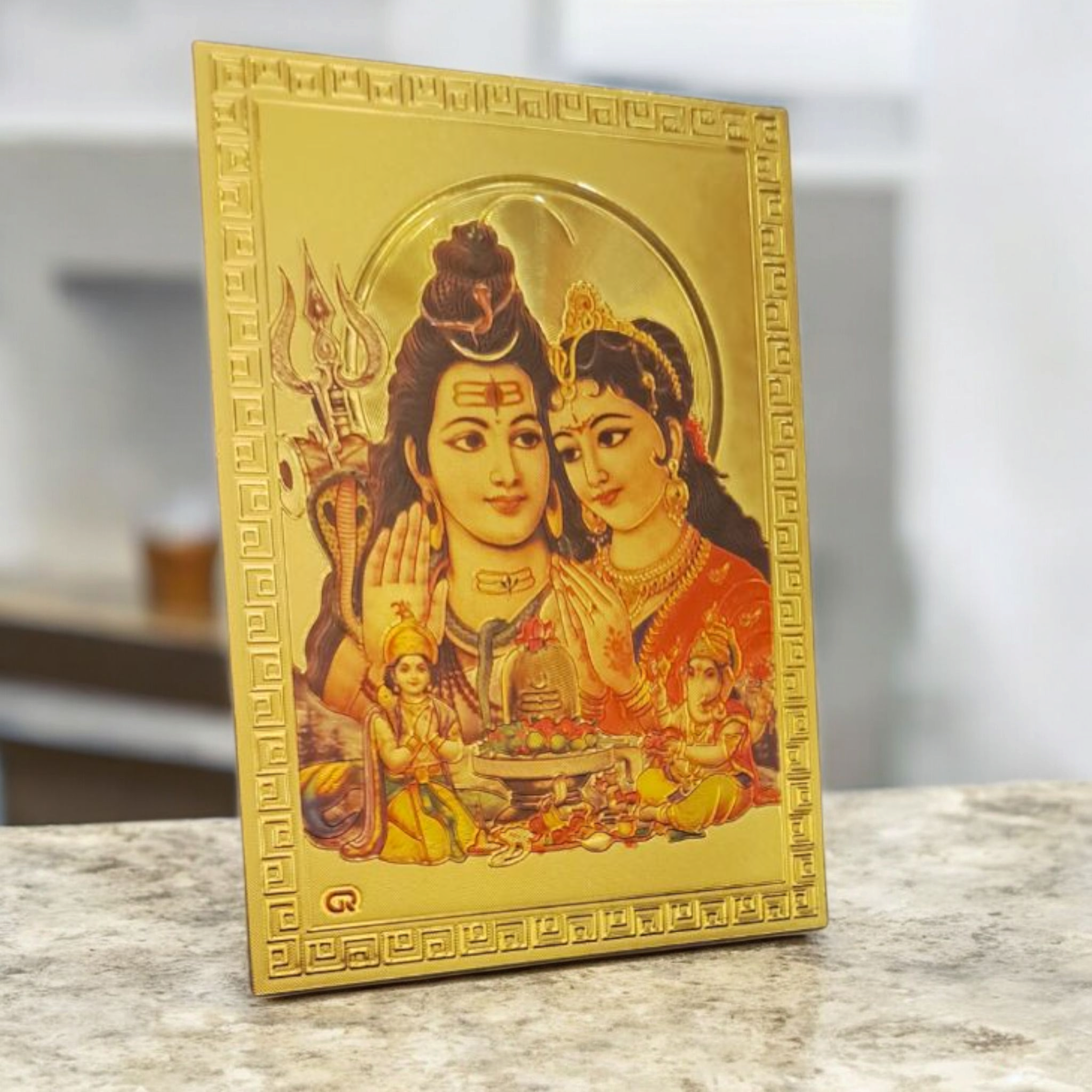 Parvathi Parmeshwar Parivar with Ganesh & Karthikeya Frdige Magnet 6.25 X 8.5 Cms