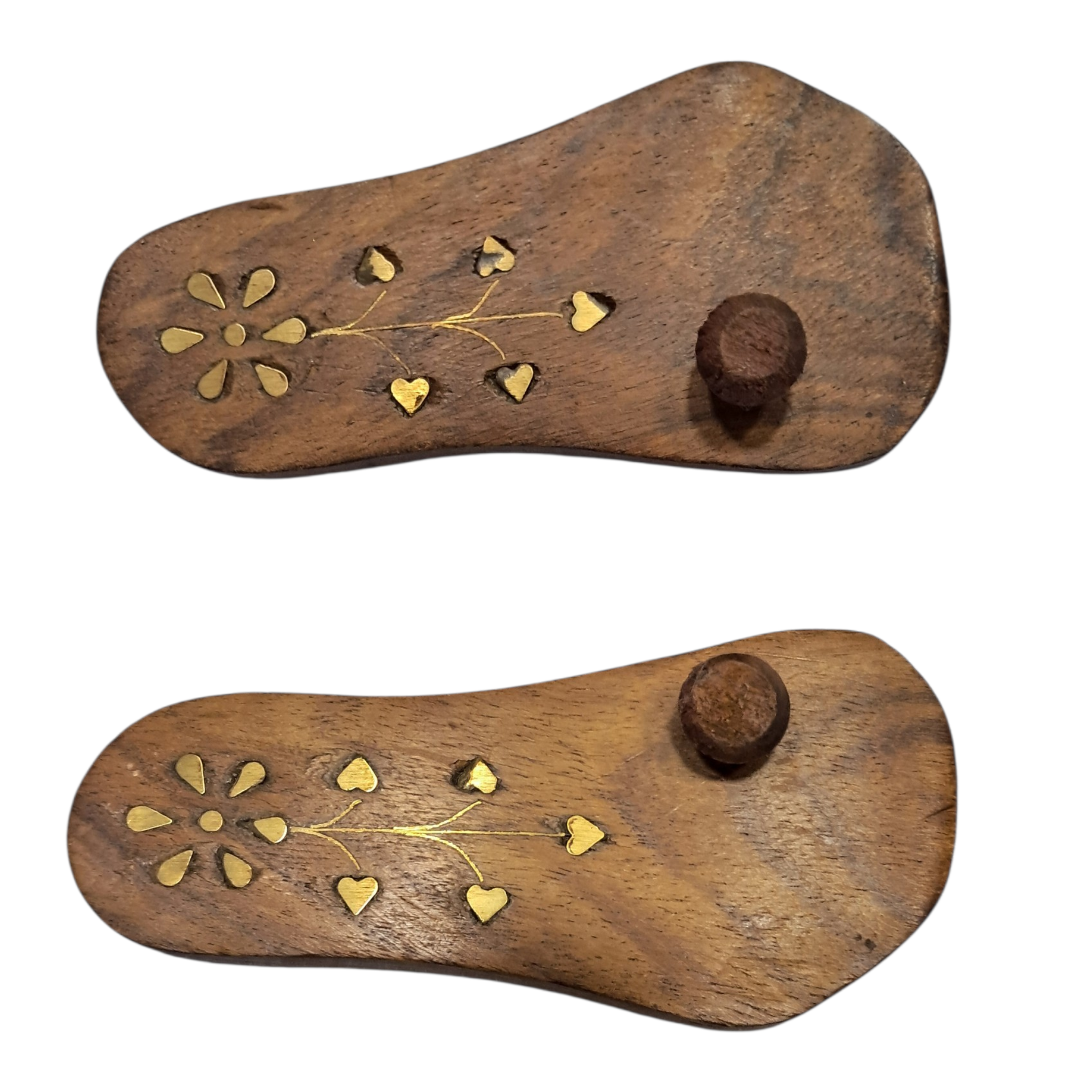 Wooden Charan Padhuka Set / Maravadi / Pair of Holy Feet size 5 & 10 Inch