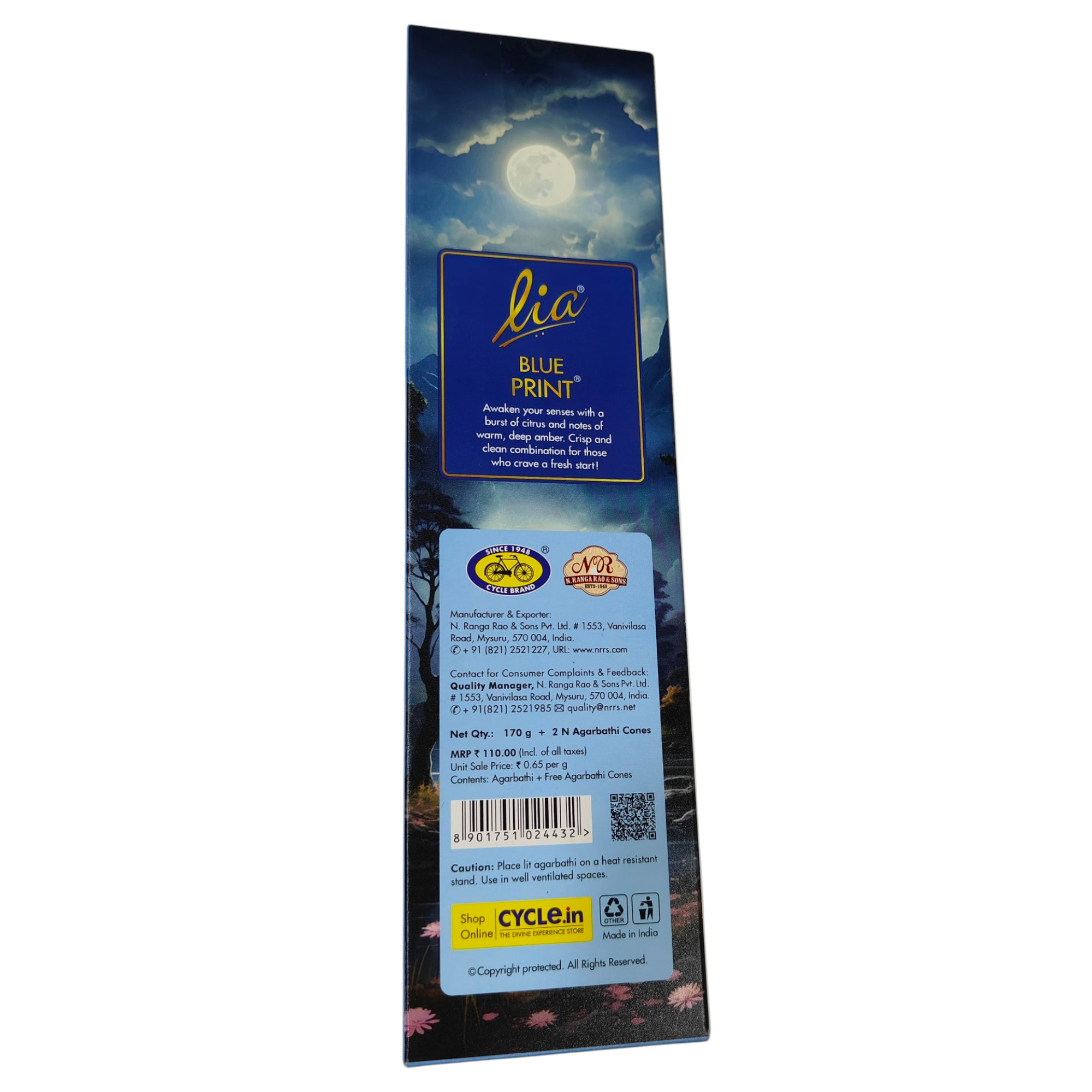 Lia Blue Print Agarbathi - Long Lasting Luxury Incense