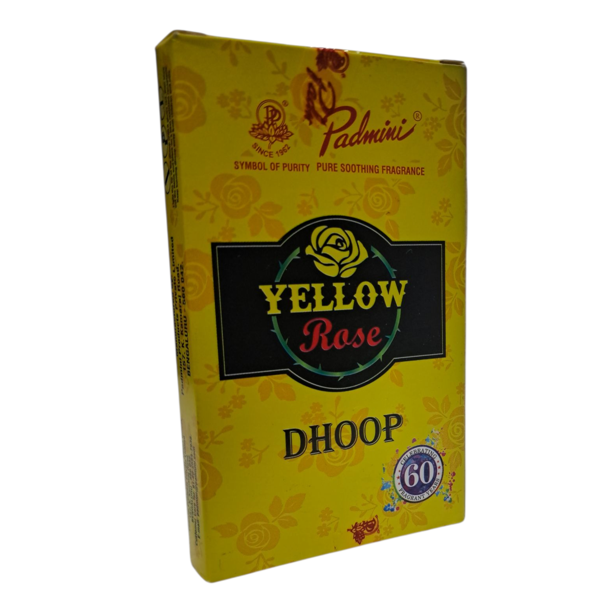Padmini 15 - pack Yellow Rose Incense - Aromatic Fragrance Dhoop for Pooja & Meditations- மஞ்சள் ரோஜா வாசனை தூபம்