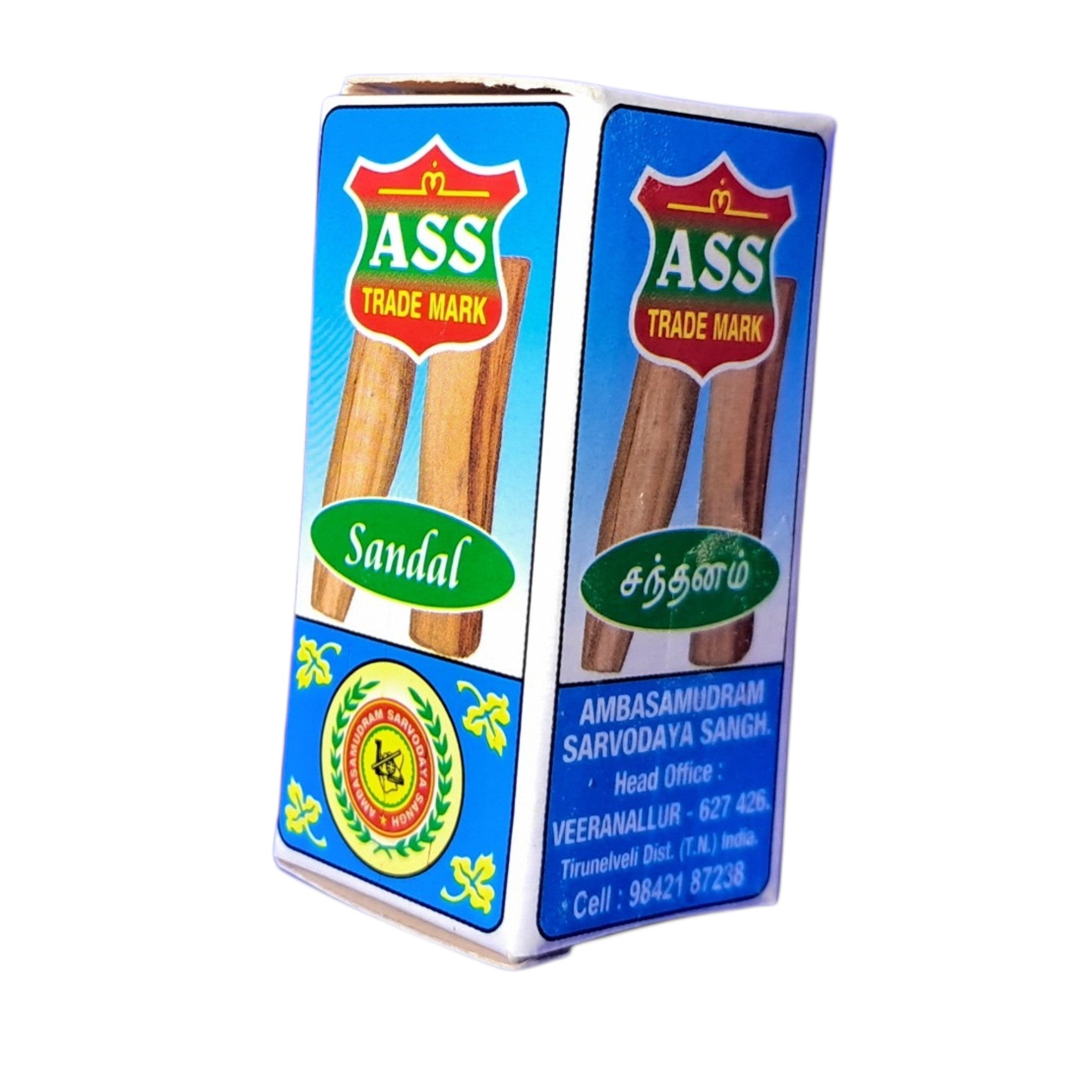 ASS Sandal Perfume Roll On 3 ml -Traditional Chandan Fragrance for gifting