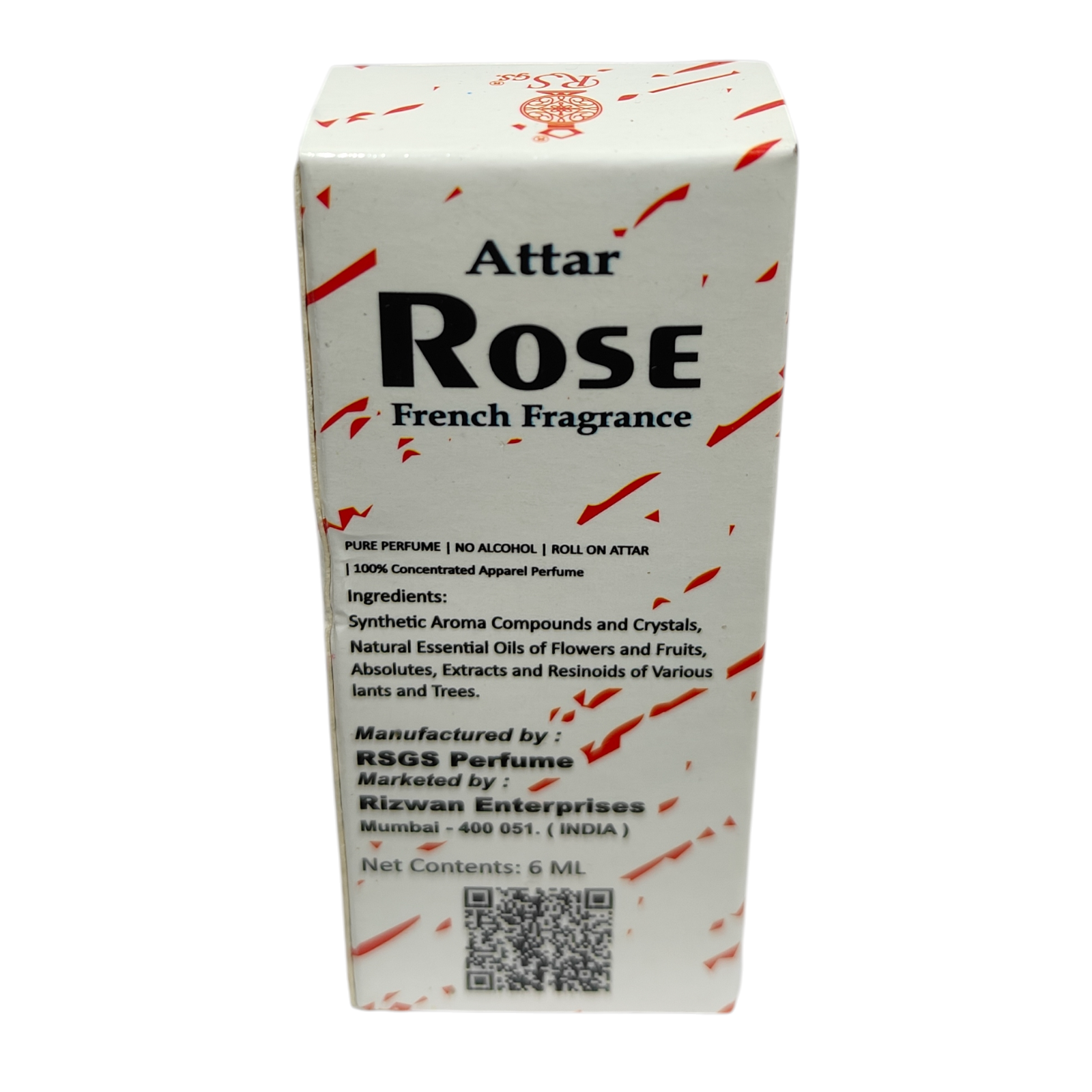 RSGS Rose Attar French Fragrance 6ml -   Luxury Rose Scent for Men & Women