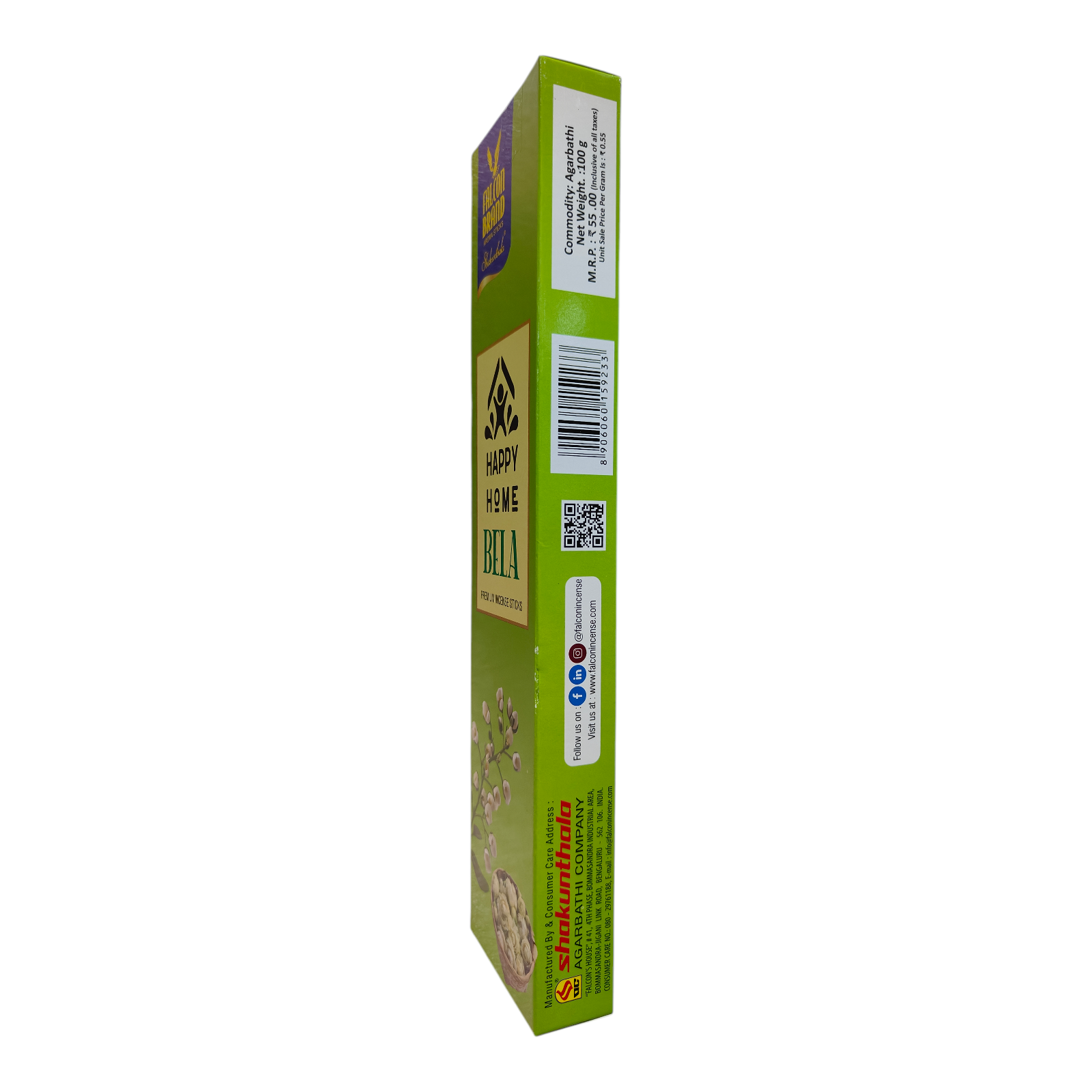Falcon Brand Shakunthala Happy Home Bela  Premium Incense Sticks -Rich floral scent of Jasmine for Pooja & Meditation