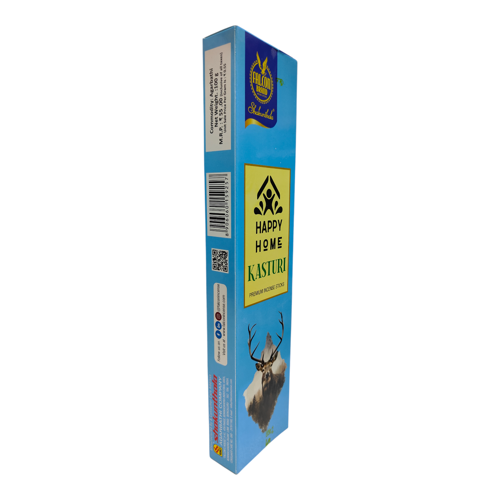 Shakunthala Happy Home Kasturi Premium Incense Sticks - Traditional Musk Flavour Agarbathi for Pooja & Temple Rituals