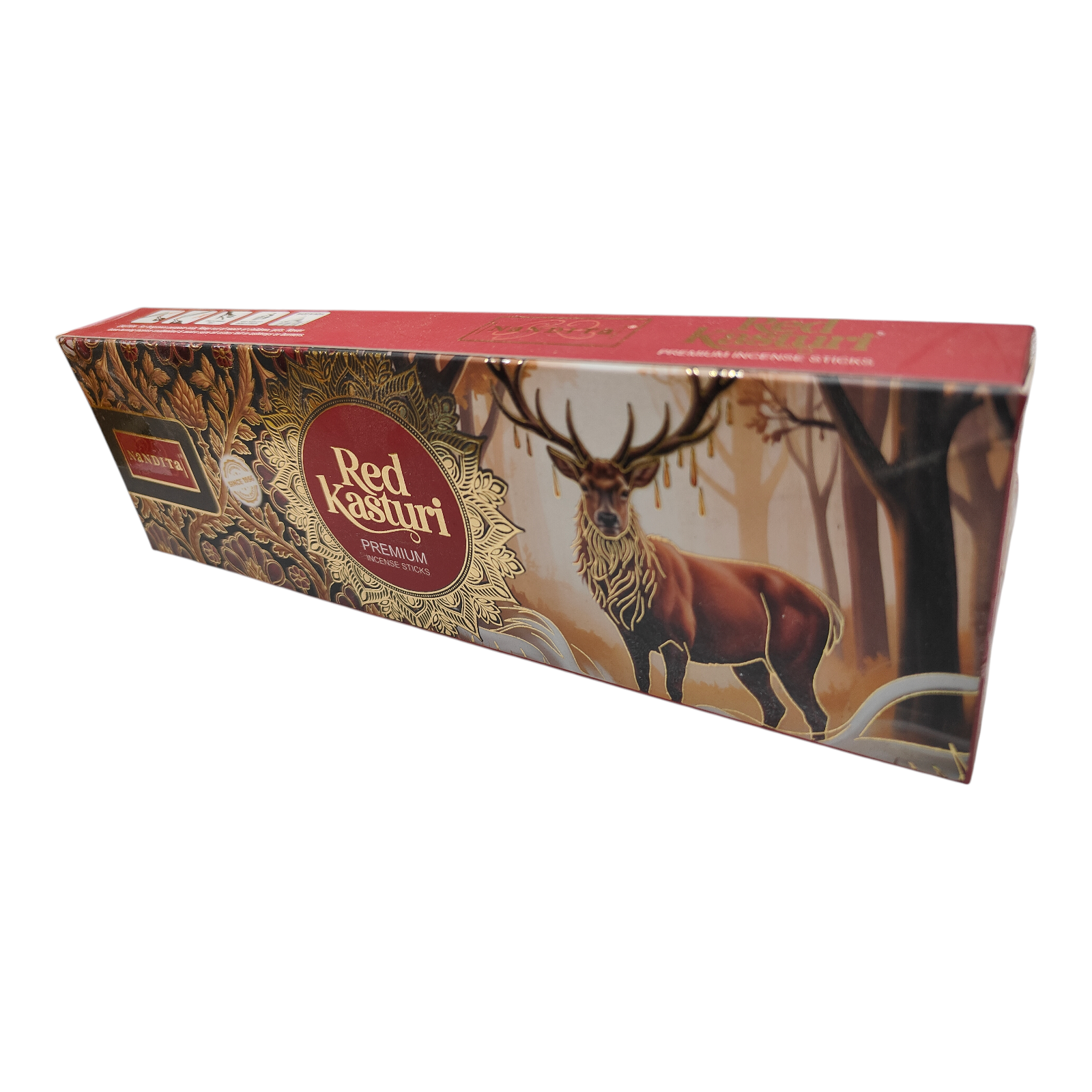 Nandita Red Kasturi Premium Incense Sticks - Natural Musk Aroma Agarbatti for Pooja & Yoga
