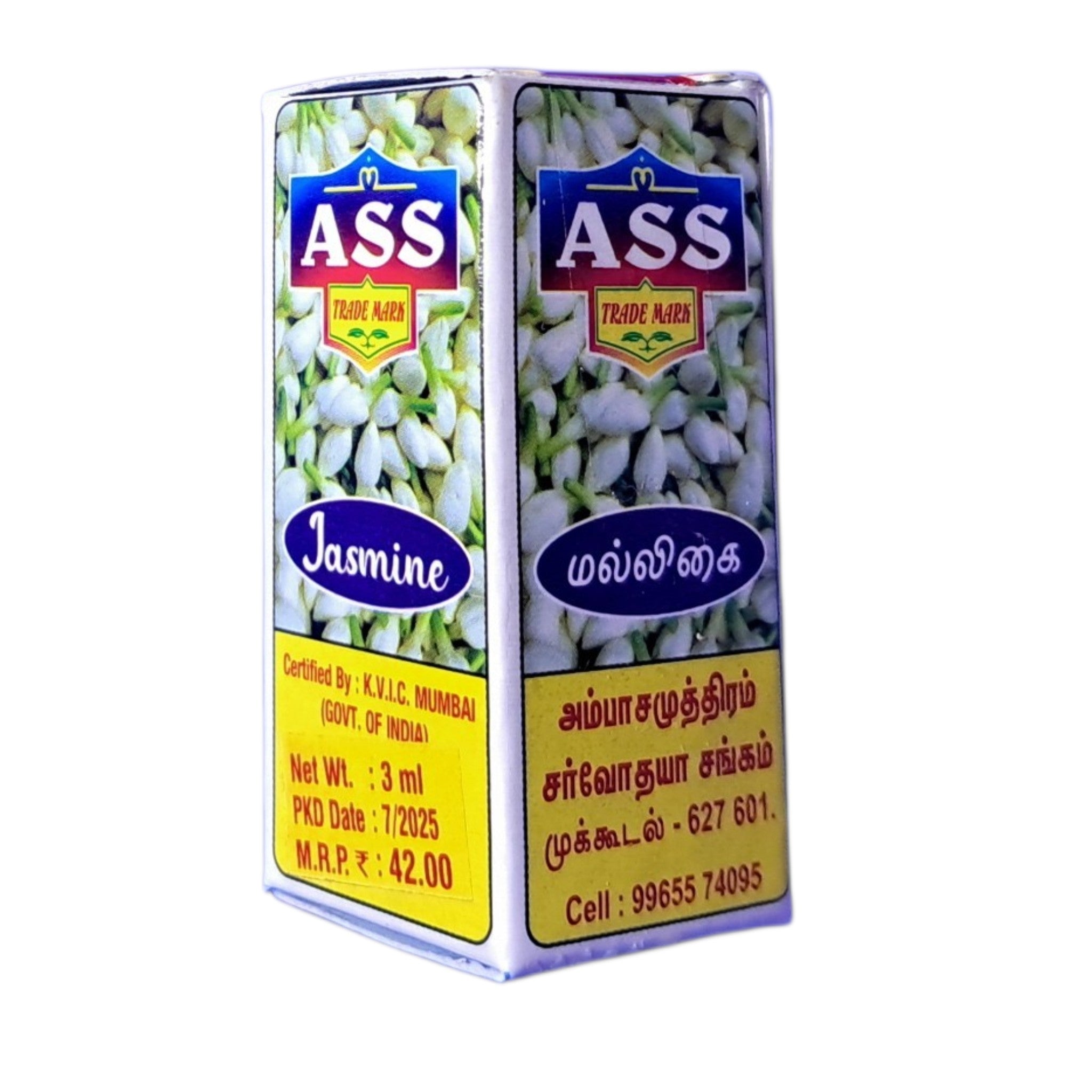 ASS Jasmine Perfume Roll On 3 ml for personal daily wear and gifting