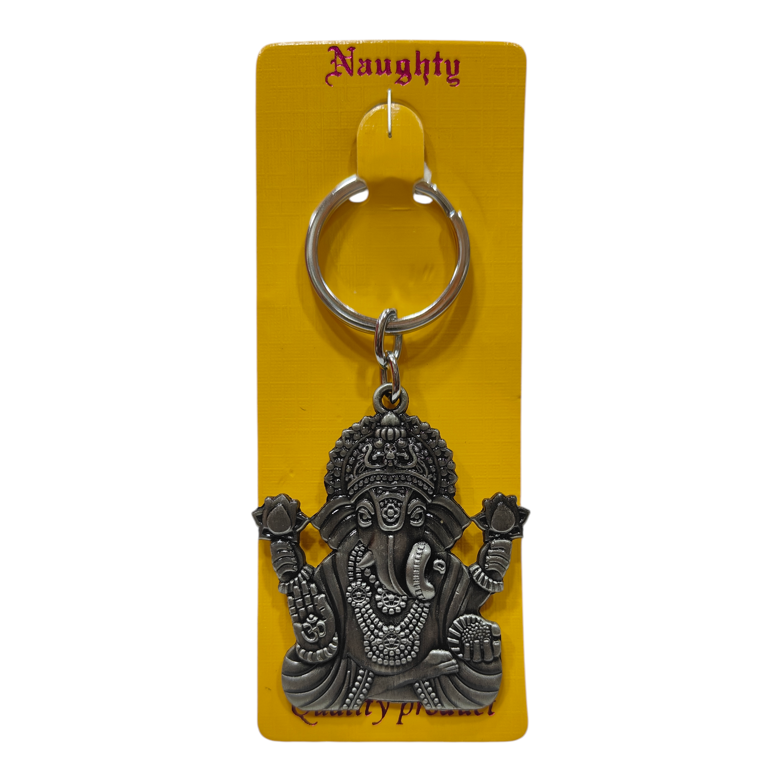 Sri Ganesh Silver Antique Key Chain - Auspicious Return gift for Children