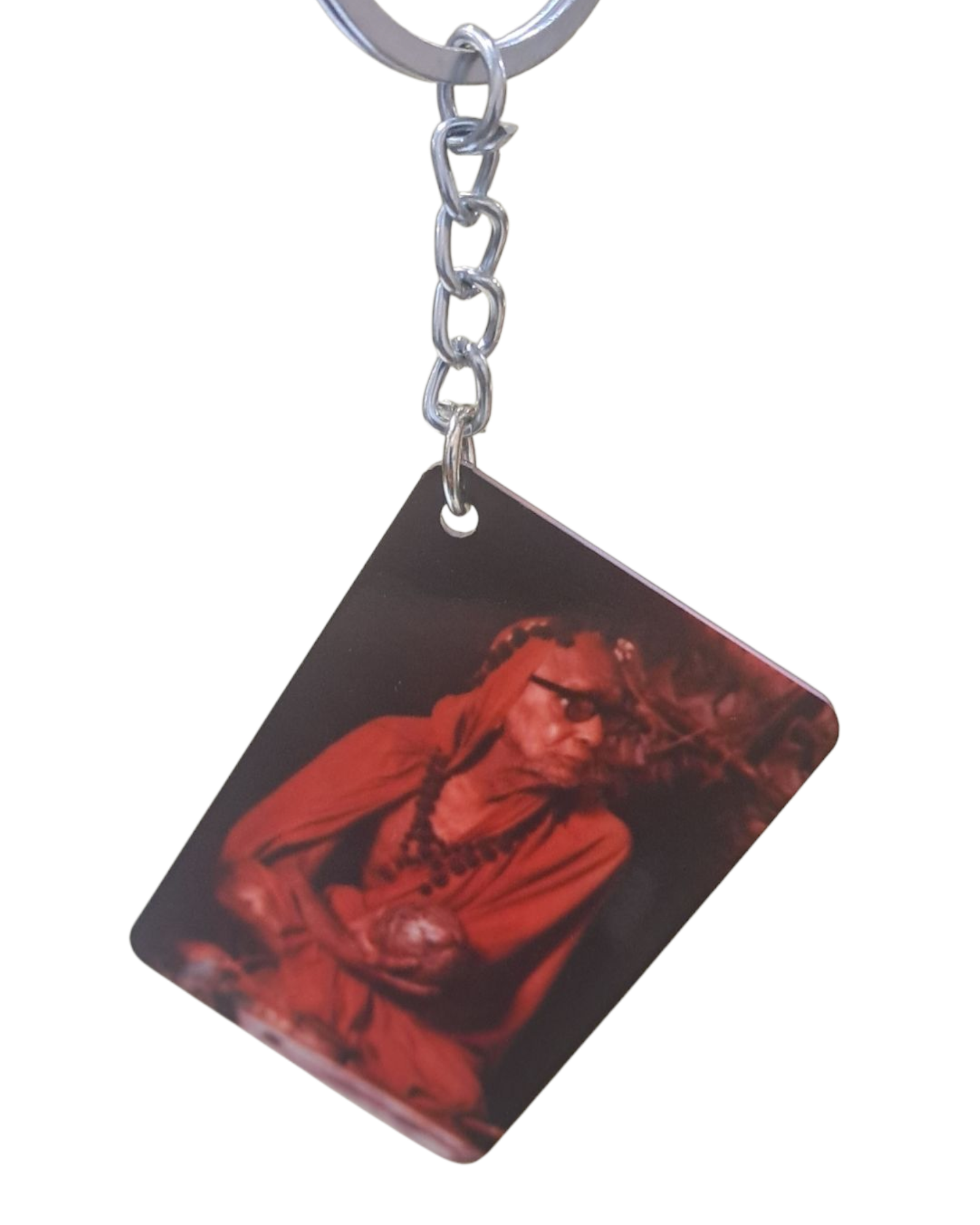 Mahaperiyava with dry shell Coconut Double-Sided Keychain Type 4 - மட்டை தேங்காய் பெரியவா Spiritual Car & Bag Accessory