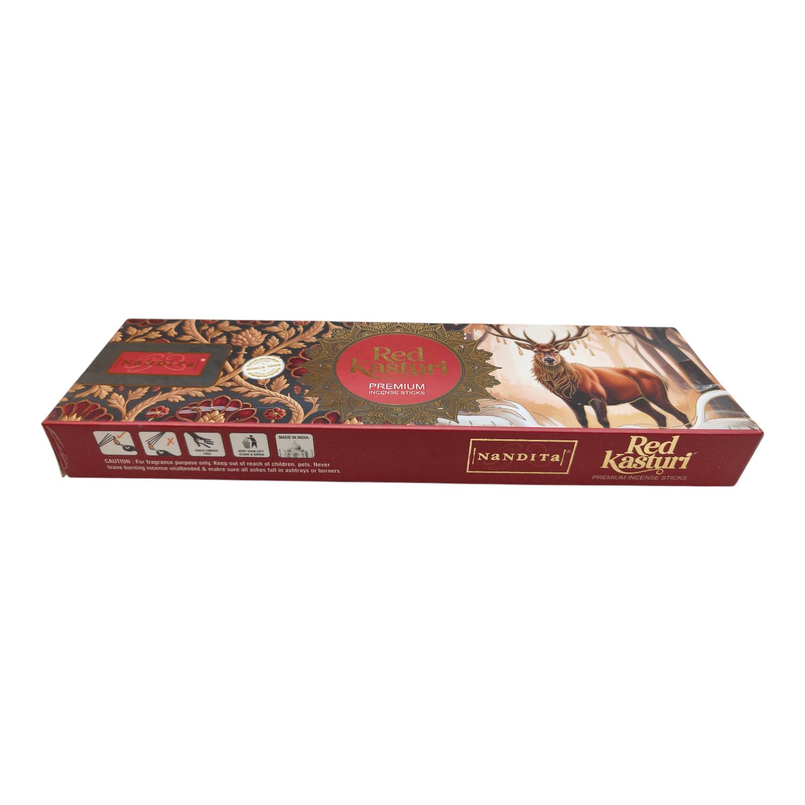 Nandita Red Kasturi Premium Incense Sticks - Natural Musk Aroma Agarbatti for Pooja & Yoga