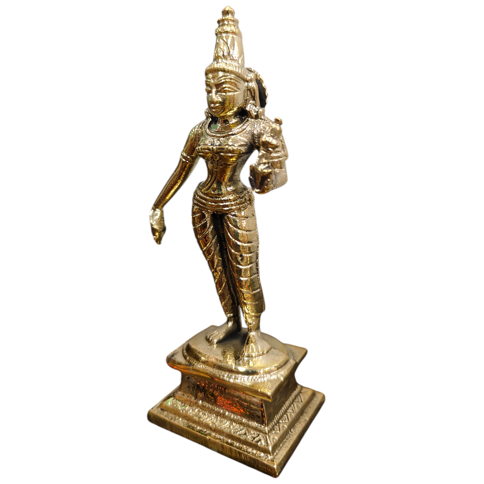 Mayil Murugan Statue with Valli & Deivanai in Brass antique Size 5 Inch for Pooja & Home Temple Worship -  South Indian Masterpiece