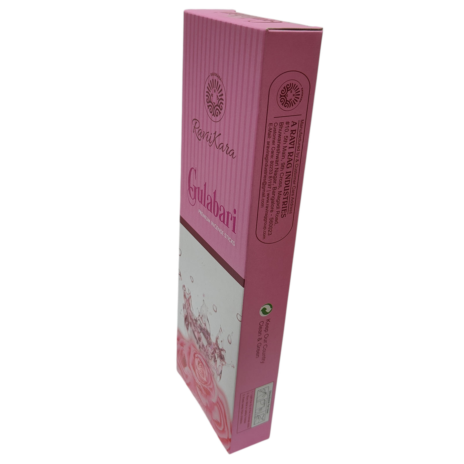 Ravikara Gulabari Premium Incense Sticks - Fresh Rose Aroma Agarbathi for Pooja & Yoga