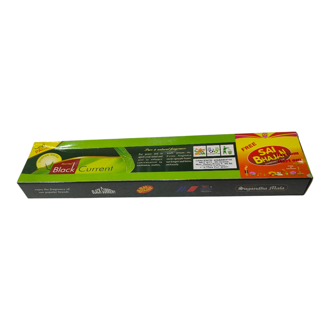 Hari Om Black Current Incense Sticks for Pooja & spiritual ceremonies