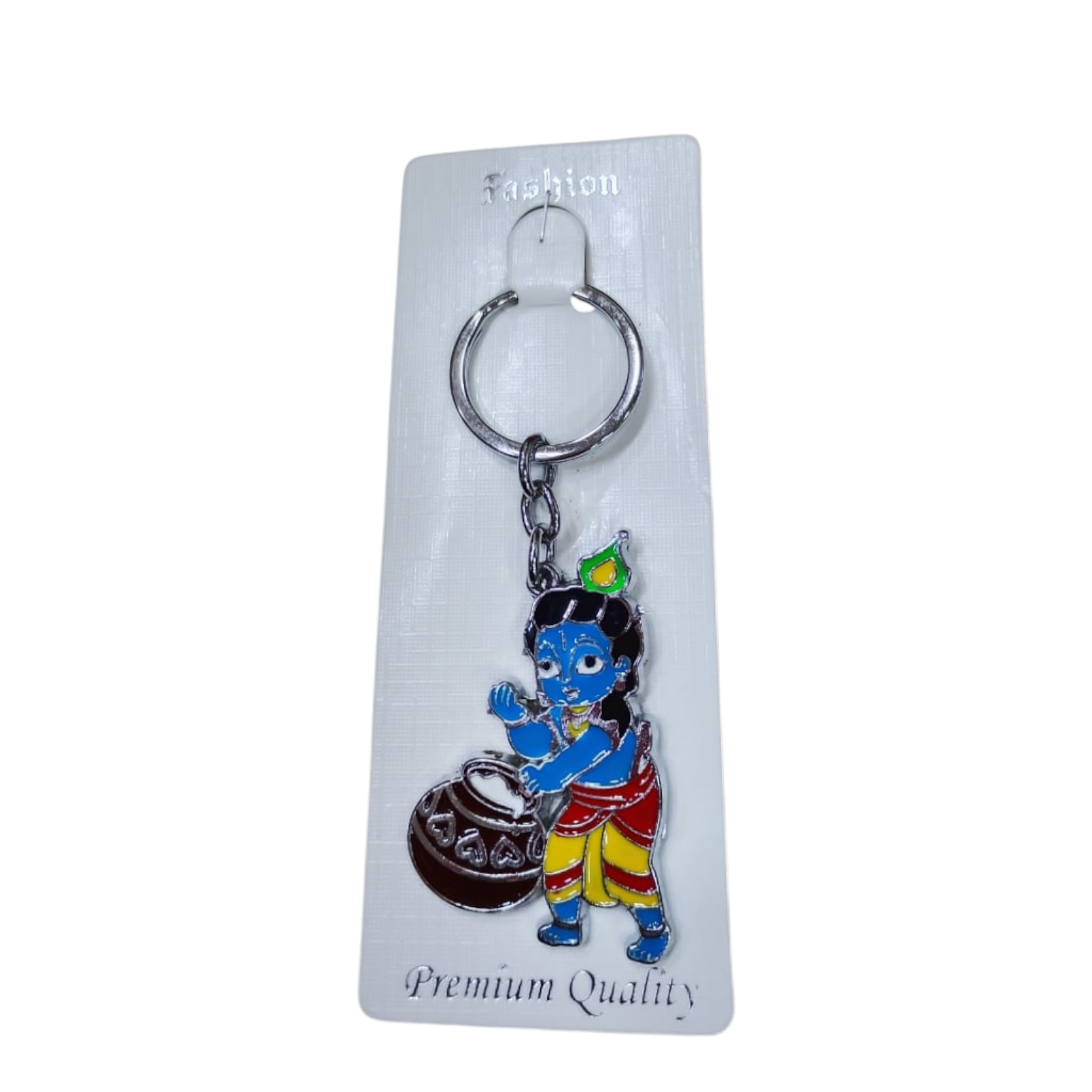 Butter Krishna Premium White Metal Key Chain - Gifting on Janmashtami