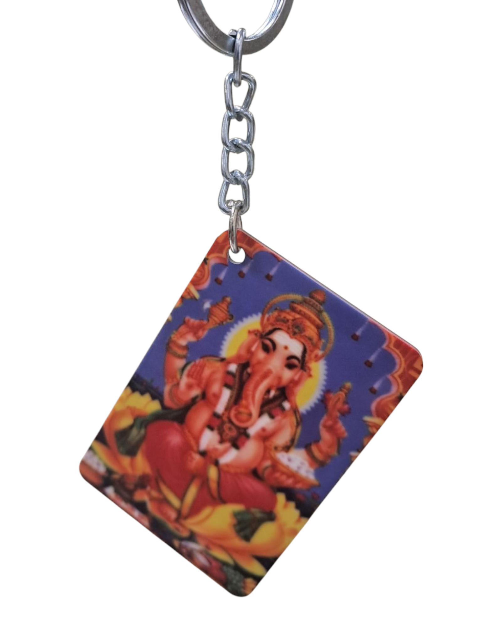 Sri Ganesh Double-Sided Key Ring – Remover of Obstacles - Car, Bike & Gift Keychain for Men & Women பிள்ளையார் சாவிக் கொத்து