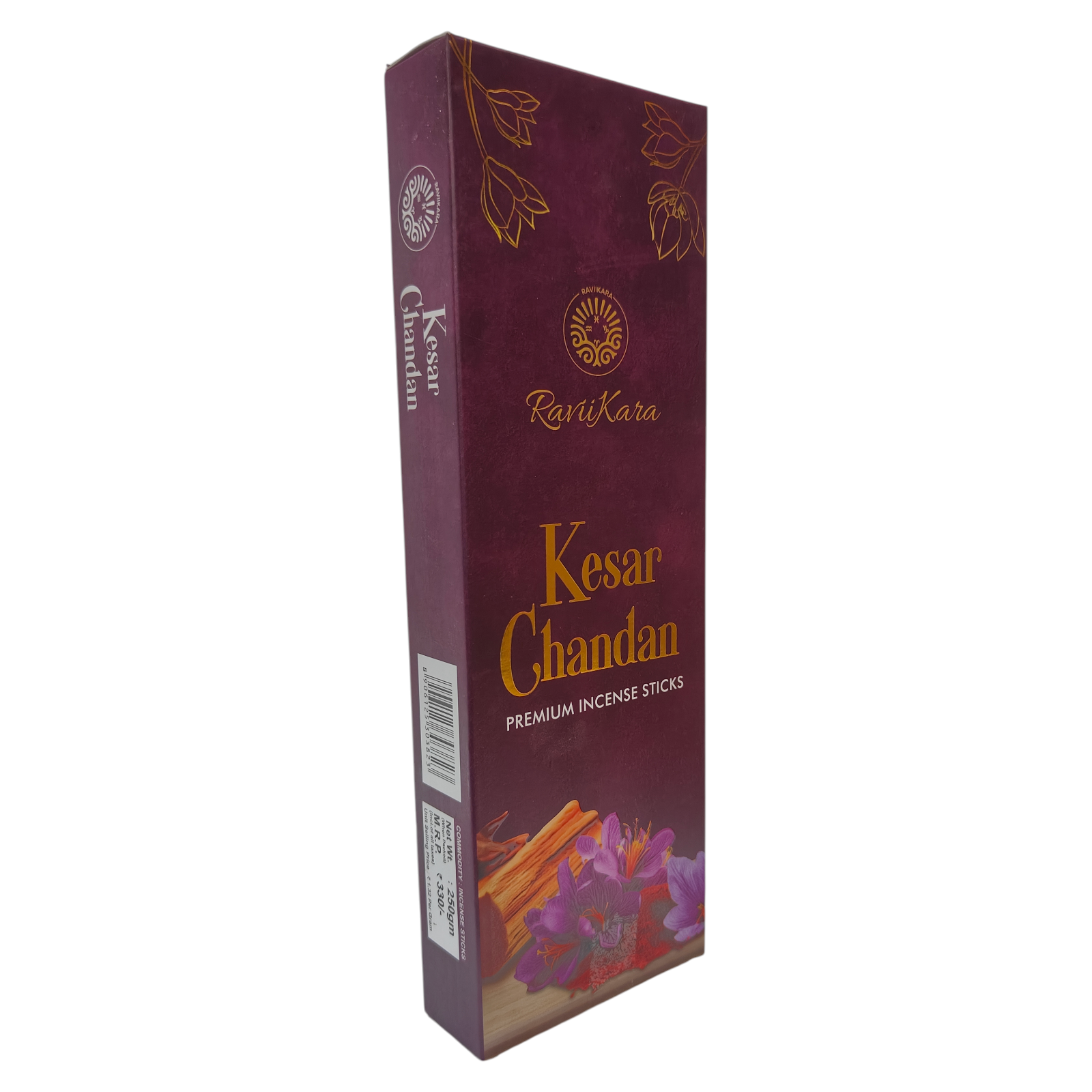 Ravikara Kesar Chandan Premium Incense Sticks - Saffron Sandalwood Agarbathi for Pooja & Meditation