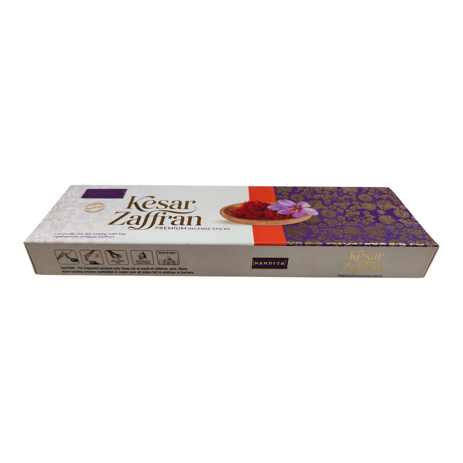 Nandita Kesar Zaffran Premium Incense Sticks - Saffron Masala Agarbatti for Meditation & Pooja