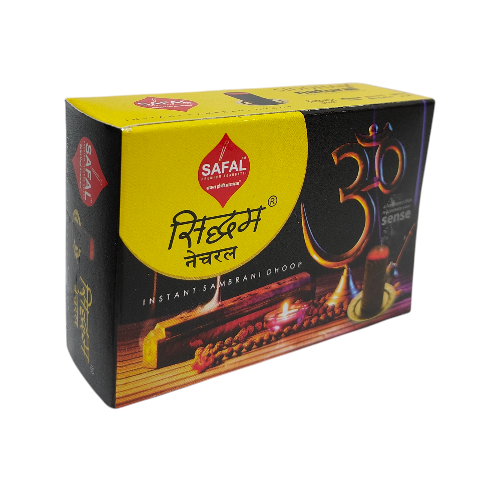 Safal Siddham Natural Instant Sambrani Dhoop - Natural Benzoin Incense for Meditation & Home Fragrance
