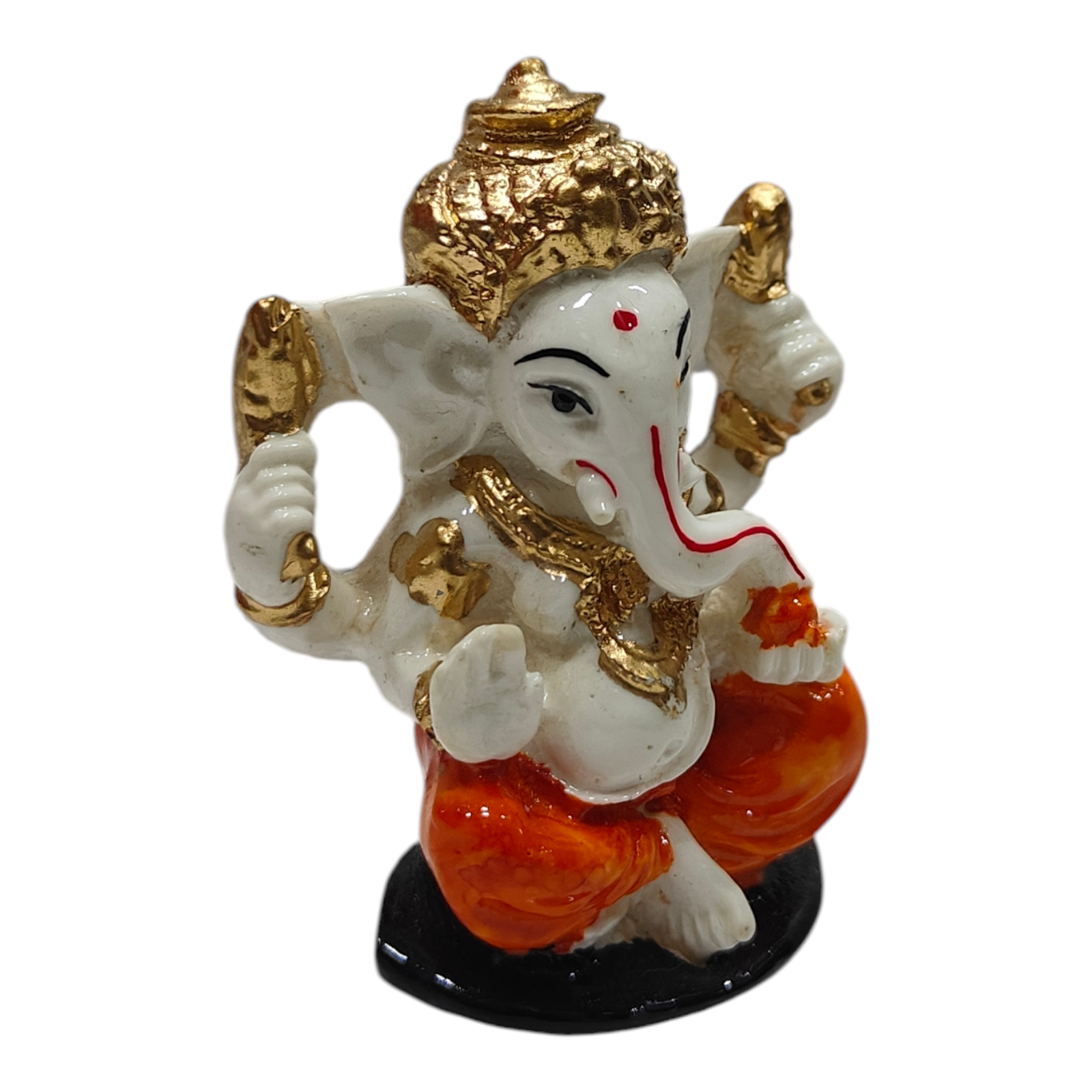 Mini White Ganesh Idol  SB 743 size 2 inches - Religious return gifts for Ganesh Chaturthi & Navratri Golu Celebration