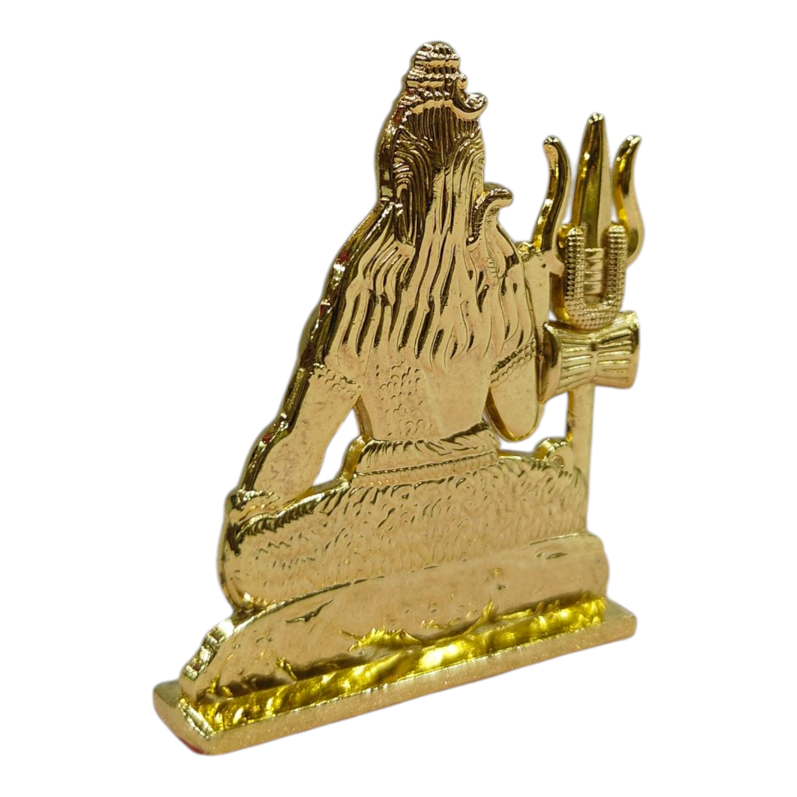 Yogi Shiva with Trishul Idol – Golden Home Decor & Car Dashboard Figurine 3 inches