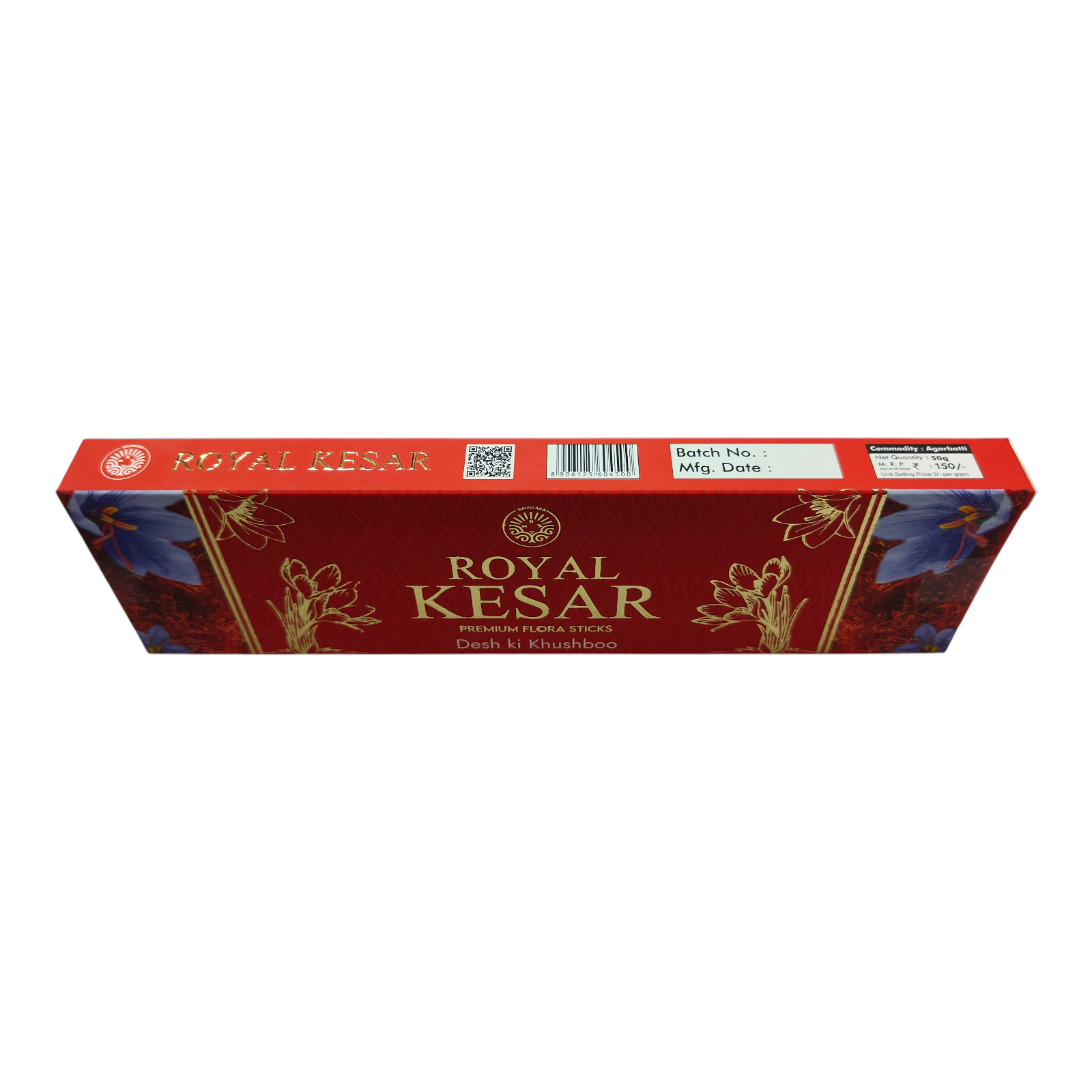Ravi Rag Royal Kesar Premium Flora Sticks - traditional temple-style  Saffron fragrance