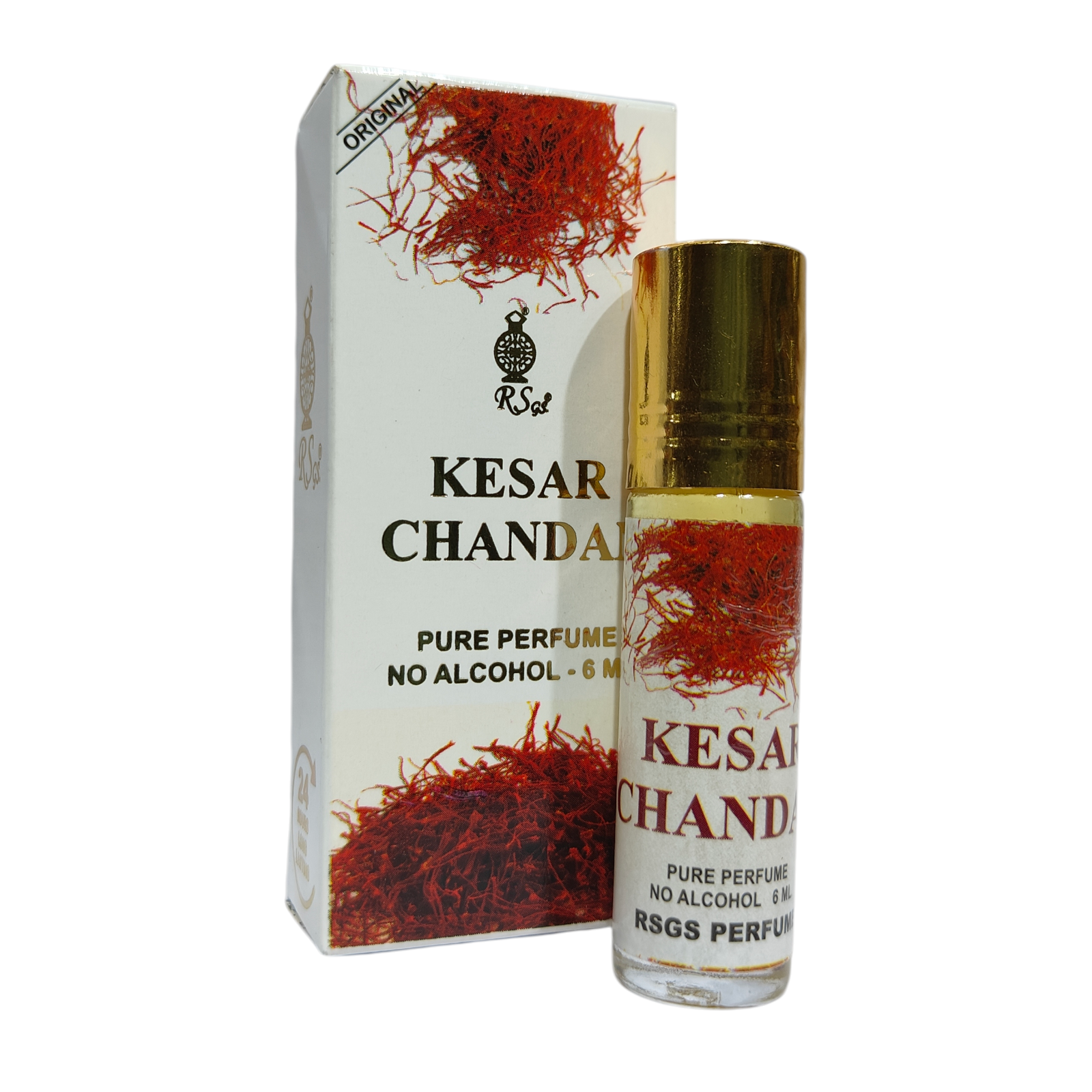 RSGS Perfume Kesar Chandan Attar Roll on 6ml -   Luxury refreshing Scent for Personal wear & Pooja