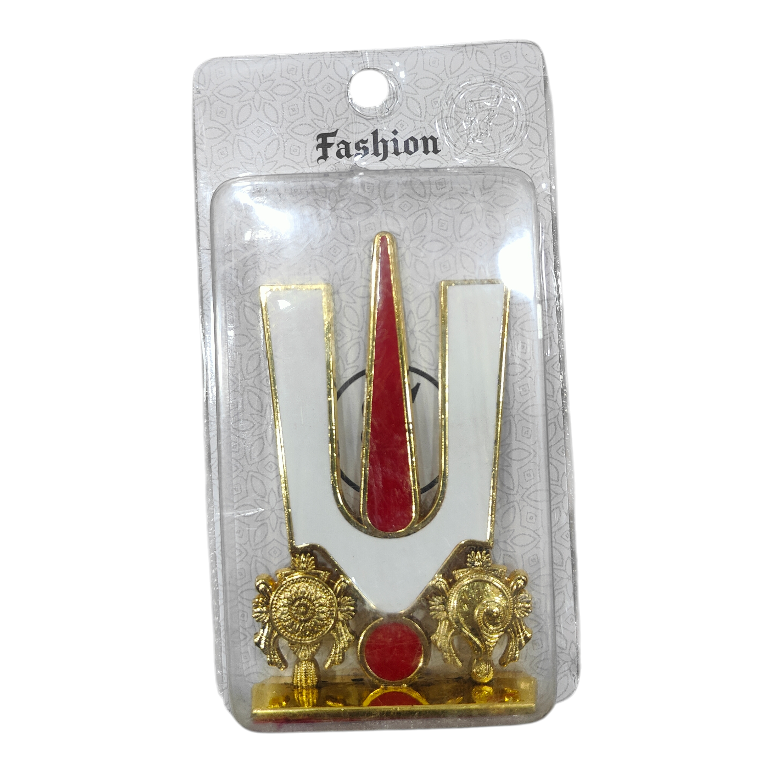 Thenkalai Thirumankappu Shanku Chakra Copper finish Car Dashboard Decor - Religious Return Gift