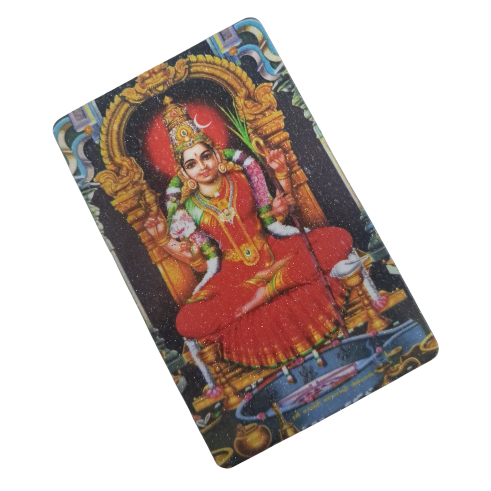 Kamakshi Amman Mat Finish Fridge Magnet Divine Decorative Souvenir 5.5 X 8.5 Cms