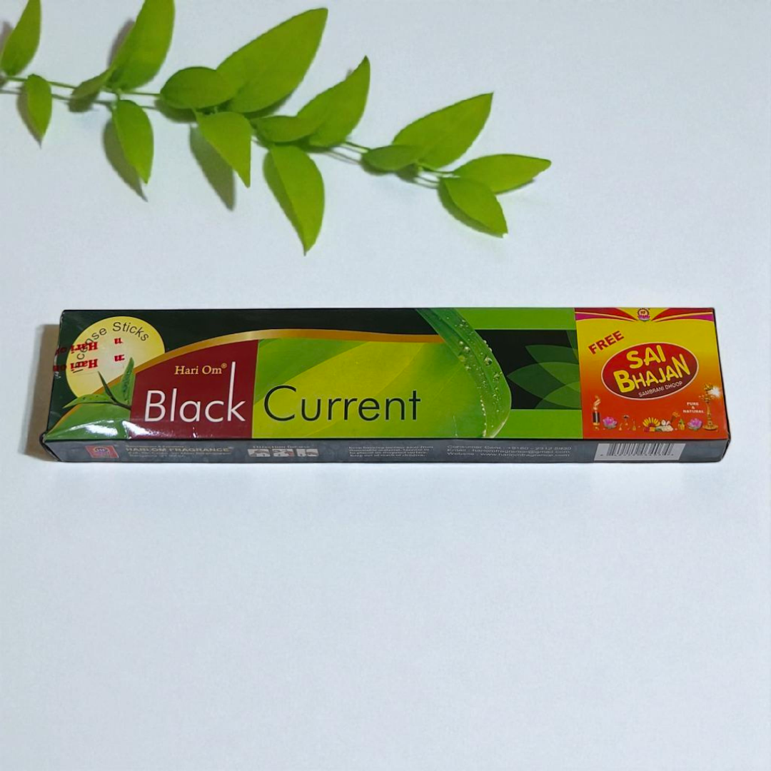 Hari Om Black Current Incense Sticks for Pooja & spiritual ceremonies