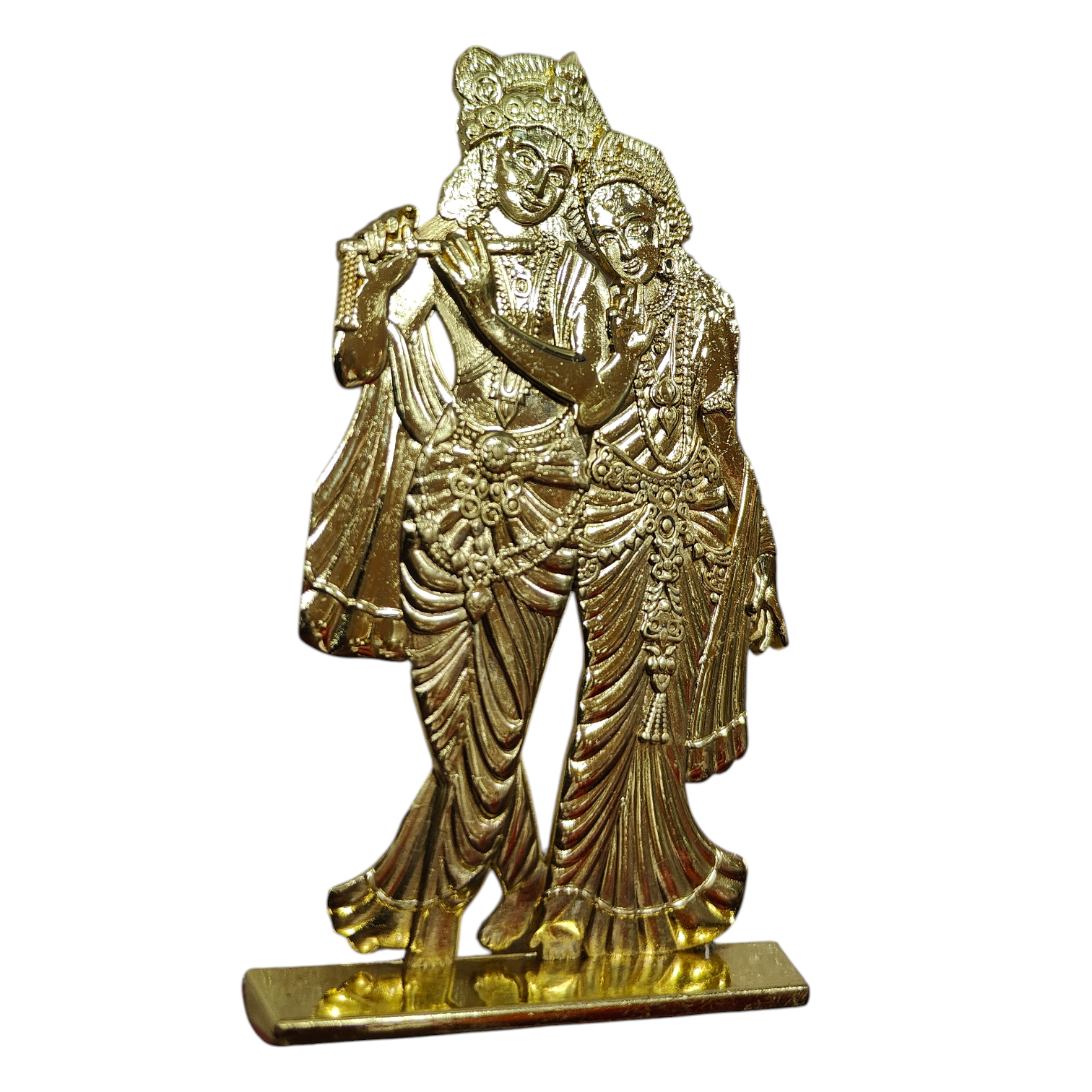 Radhakrishna car decor Stand silver & shining Brass finish 4 inches