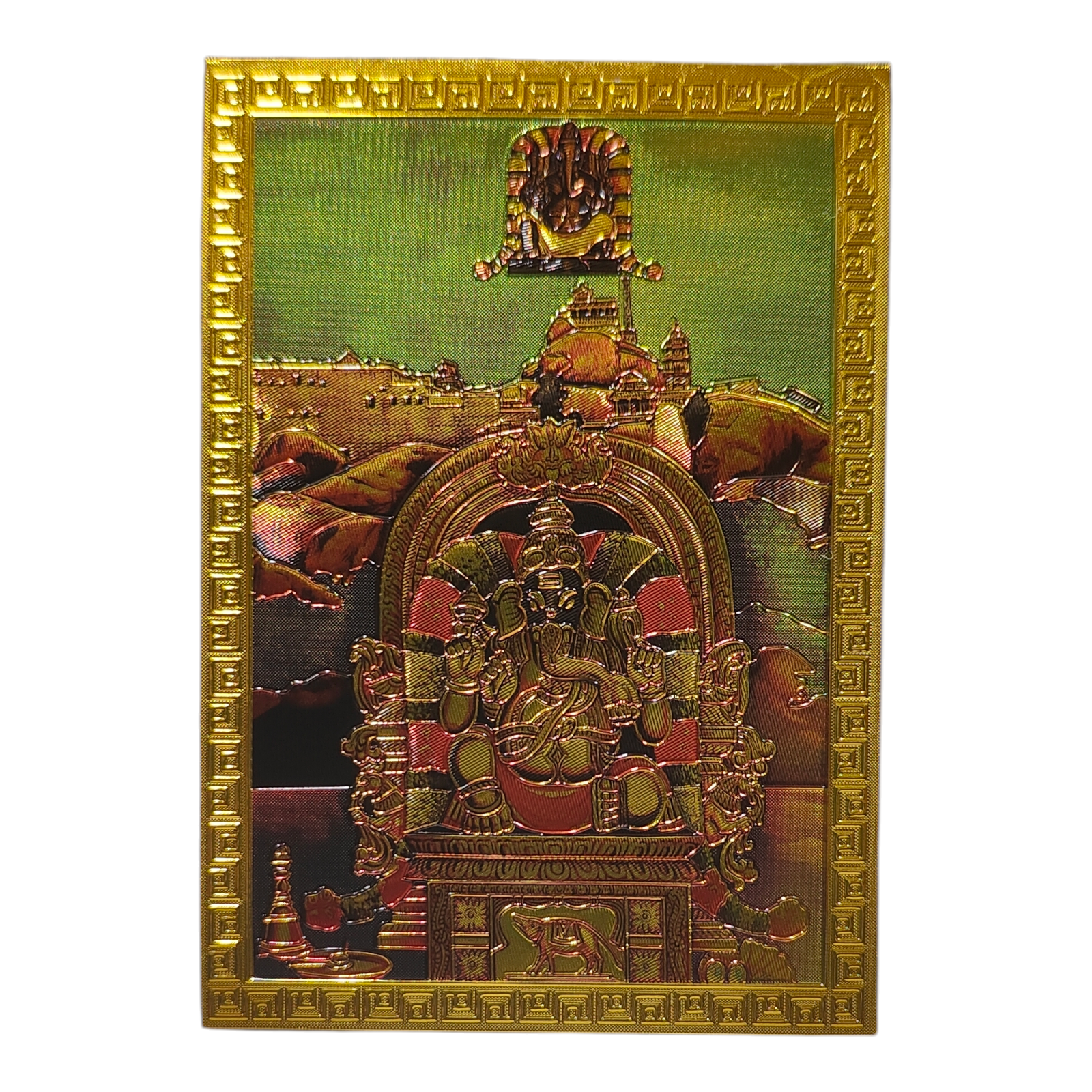 Trichy Uchi Pillayar Kovil Magnet - Malaikottai Temple Souvenir & Divine Décor 6.25 X 8.5 Cms