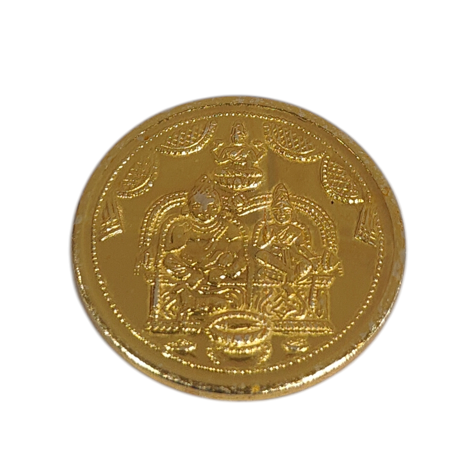Gold Plated  Sri Lakshmi Kubera Kamal Embossed 108 Coins set 2 & 5 gms - Auspicious Hindu Spiritual Pooja Set for Diwali Celebrations