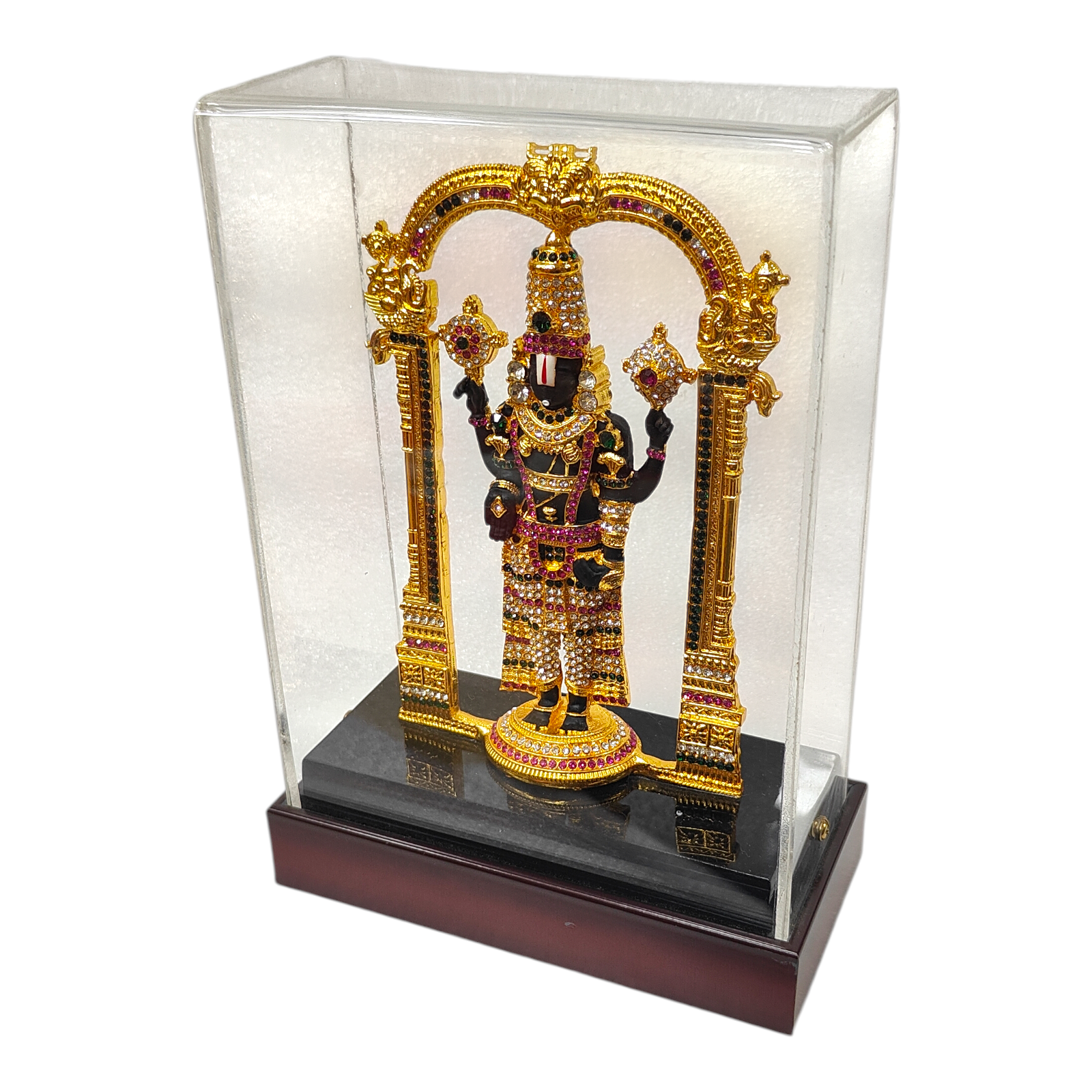 Tirupati  Balaji White colour Stone Work Decorative Fibre  Idol for Home & Spiritual decorative and devotional Show Piece 8 inches