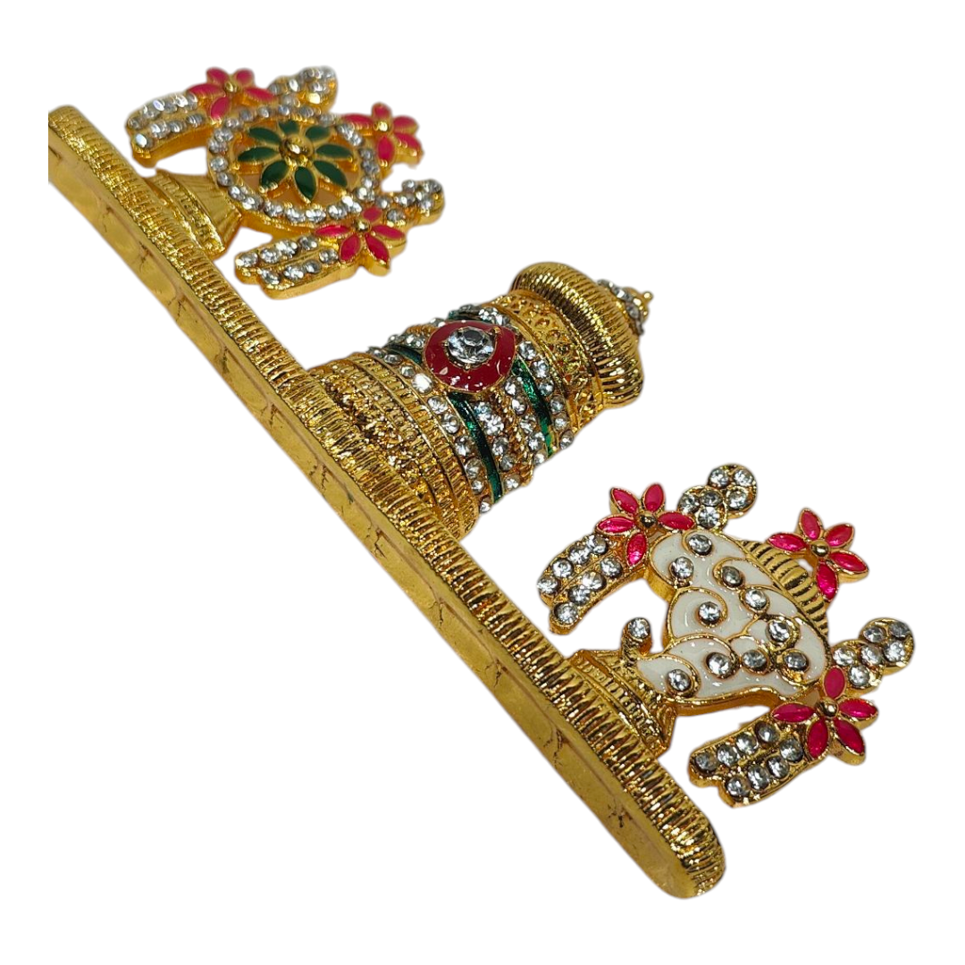 Stone Art work Srinivasa Balaji Kreedom with Shanku & Chakram – Home, Car Décor & Spiritual Gift