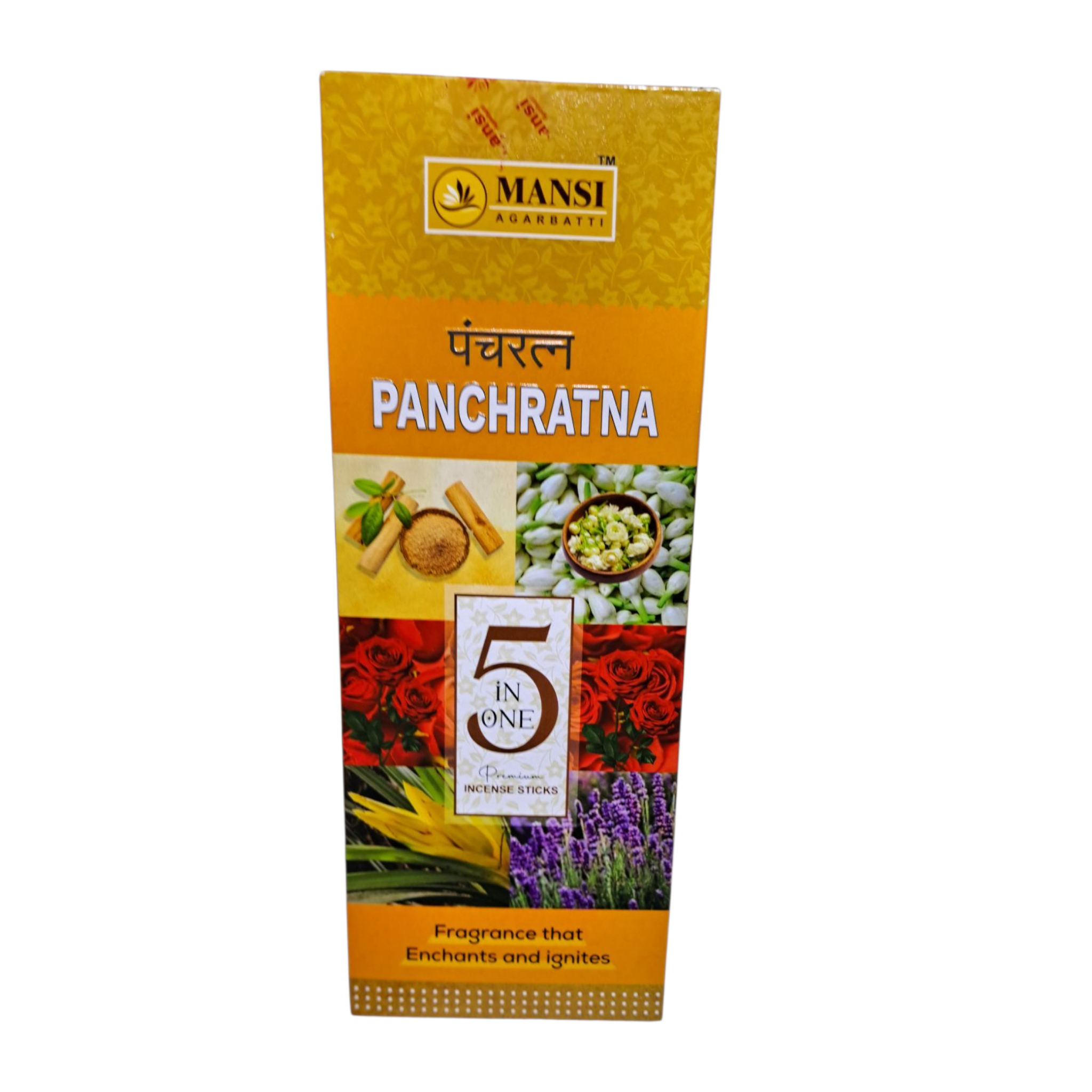 Mansi Pancharatna 5‑in‑One Premium Incense Sticks Natural Charcoal-free Masala Agarbatti