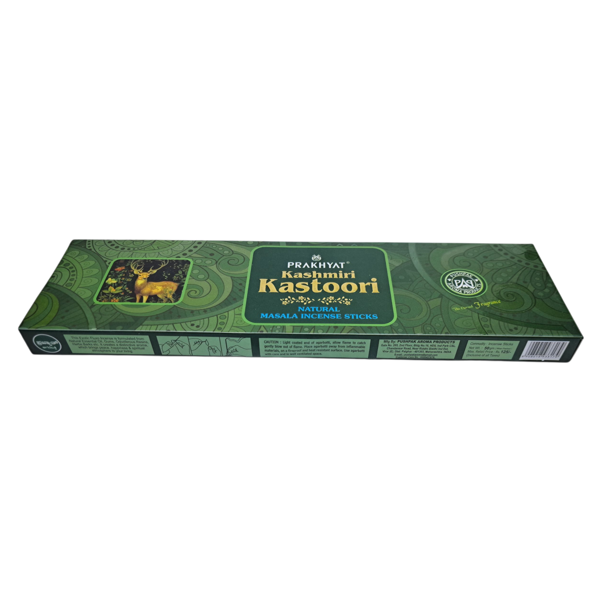 Prakhyat Kashmiri Kastoori Natural Masala Incense Sticks -Hand-Rolled Herba Musk Fragrance  Agarbatti