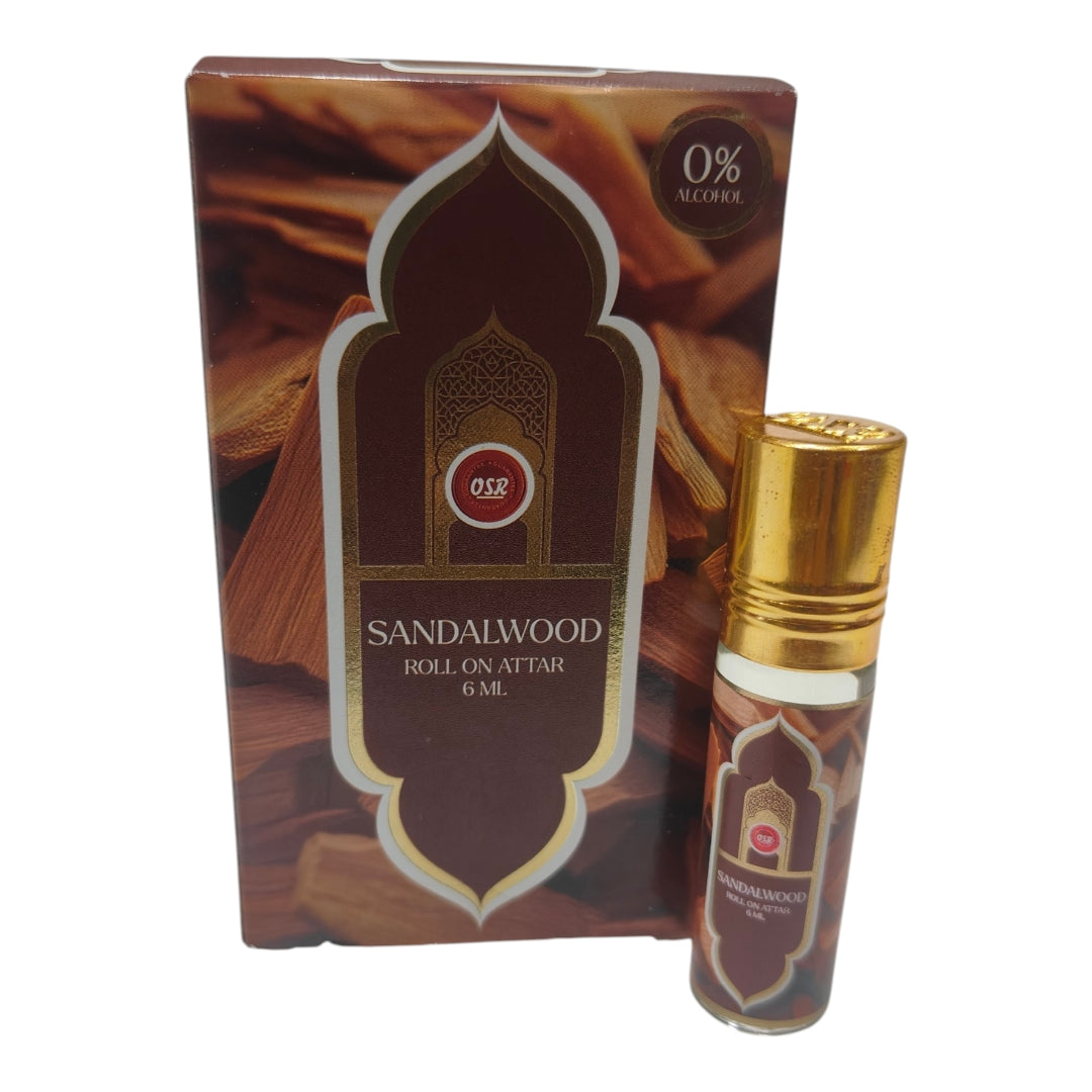 OSR Sandalwood  Roll on Attar 6 ml - Alcohol-free concentrated perfume oil