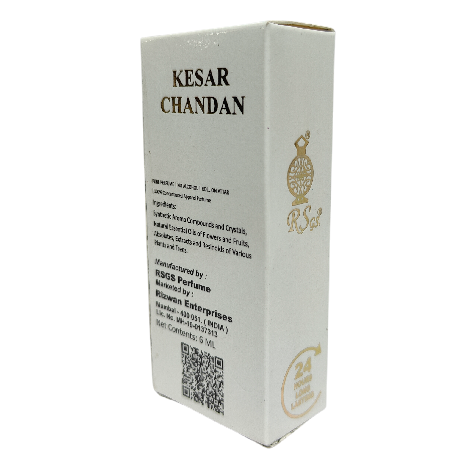 RSGS Perfume Kesar Chandan Attar Roll on 6ml -   Luxury refreshing Scent for Personal wear & Pooja