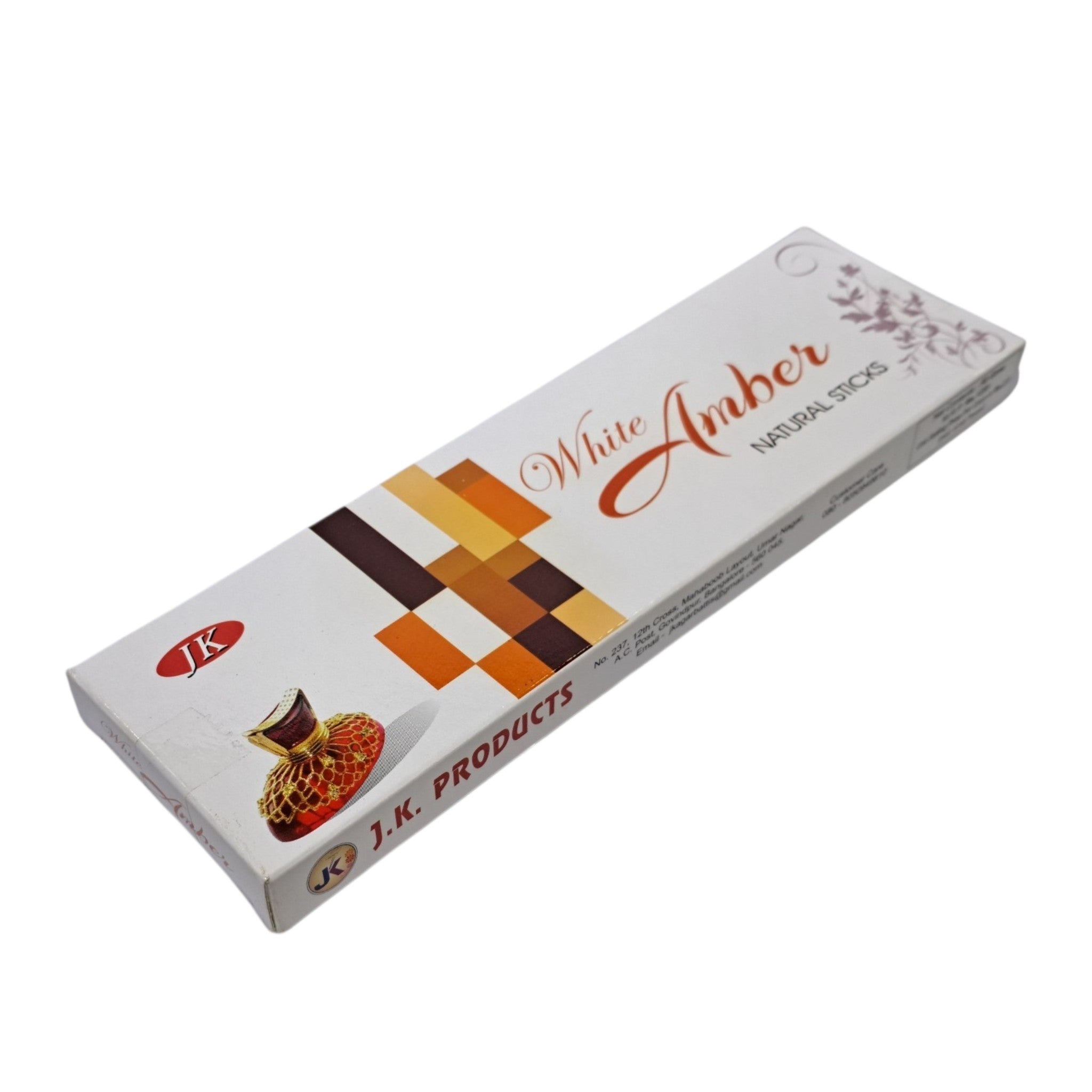 JK White Amber Natural Sticks - Natural Incense for Pooja and Yoga