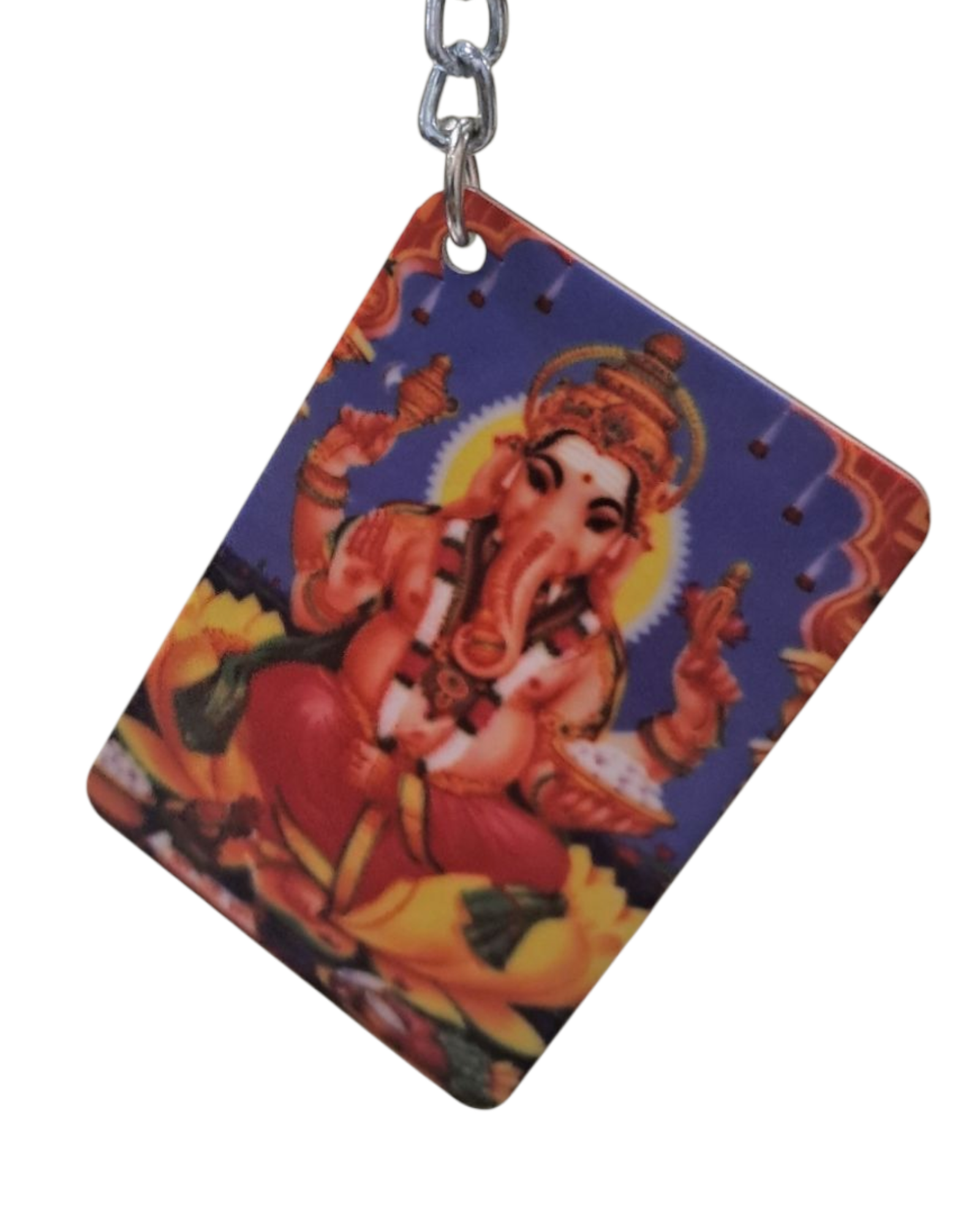 Sri Ganesh Double-Sided Key Ring – Remover of Obstacles - Car, Bike & Gift Keychain for Men & Women பிள்ளையார் சாவிக் கொத்து